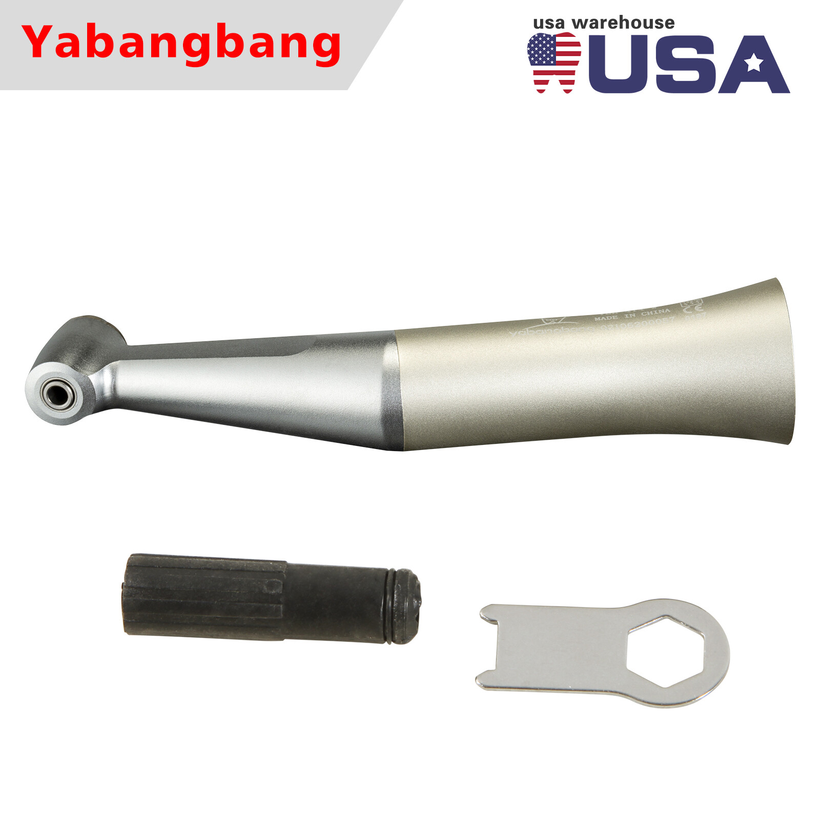YBB Dental 1:1 Slow Low Speed Handpiece Push Button Contra Angle fit CA burs
