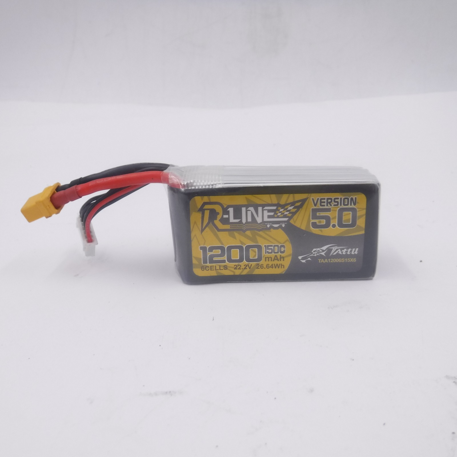 Tattu R-Line Version 5.0 1200mAh 6S 150C 22.2V Lipo Battery Pack with XT60 Plug