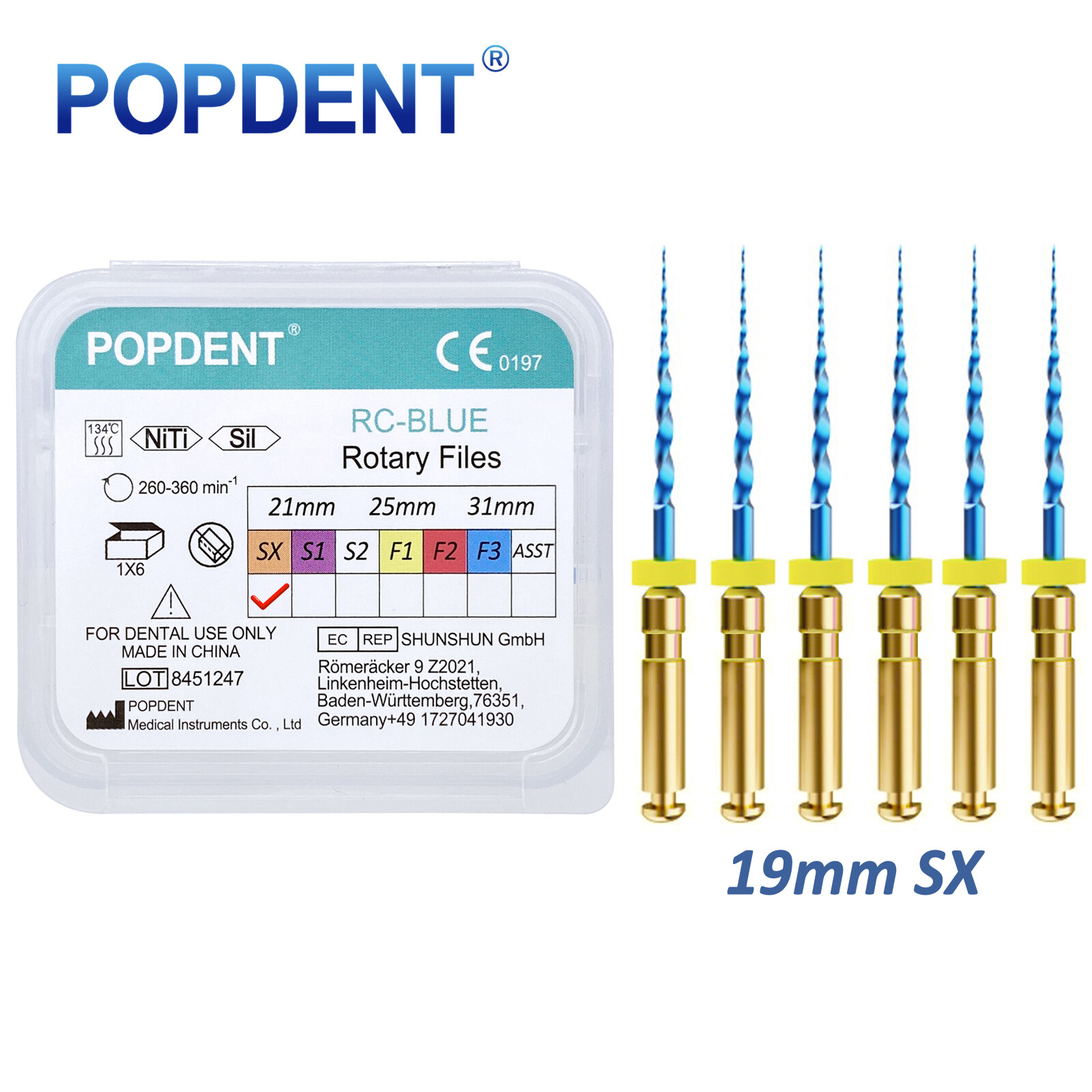 POPDENT Dental Endo Rotary Files X-Pro Gold Taper NITI Endodontic Root Files