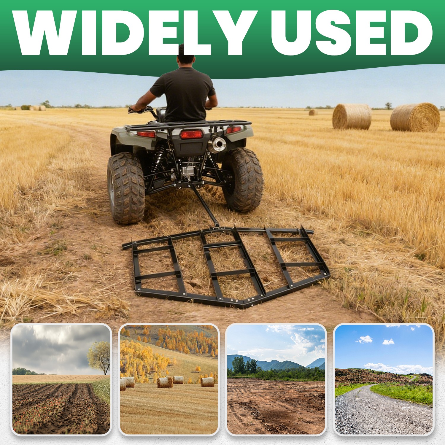 84″ Driveway Drag Tow Behind Drag Harrow Gravel Grader For ATV UTV Tractor