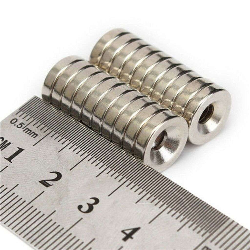 10/50/100pcs Strong Countersunk Ring Magnet 12x3mm Rare Earth Neodymium 4mm hole