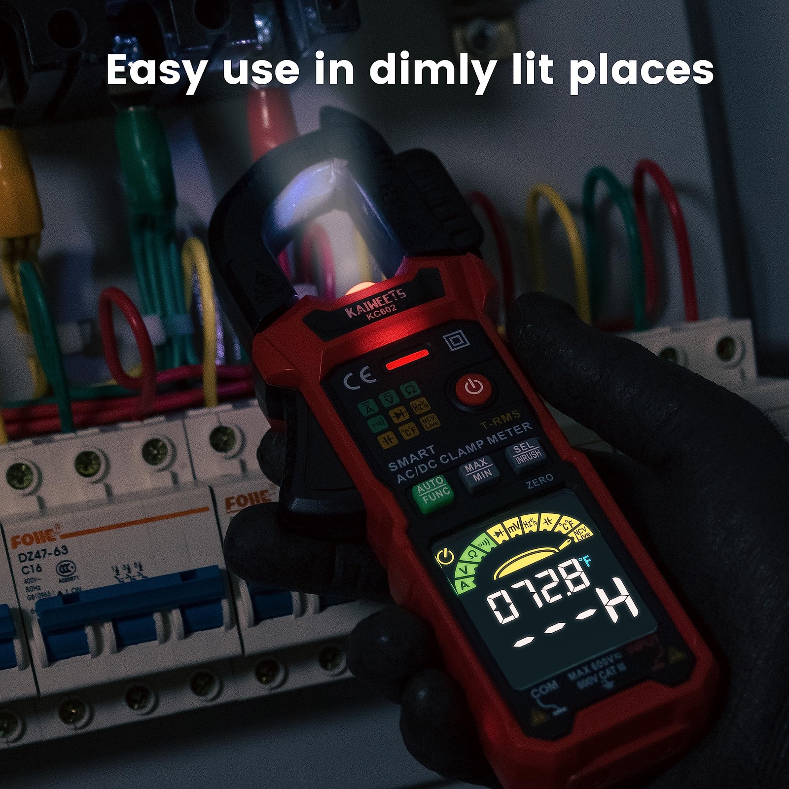 Smart Digital Clamp Meter with HD Screen, Inrush Current & Auto-Ranging