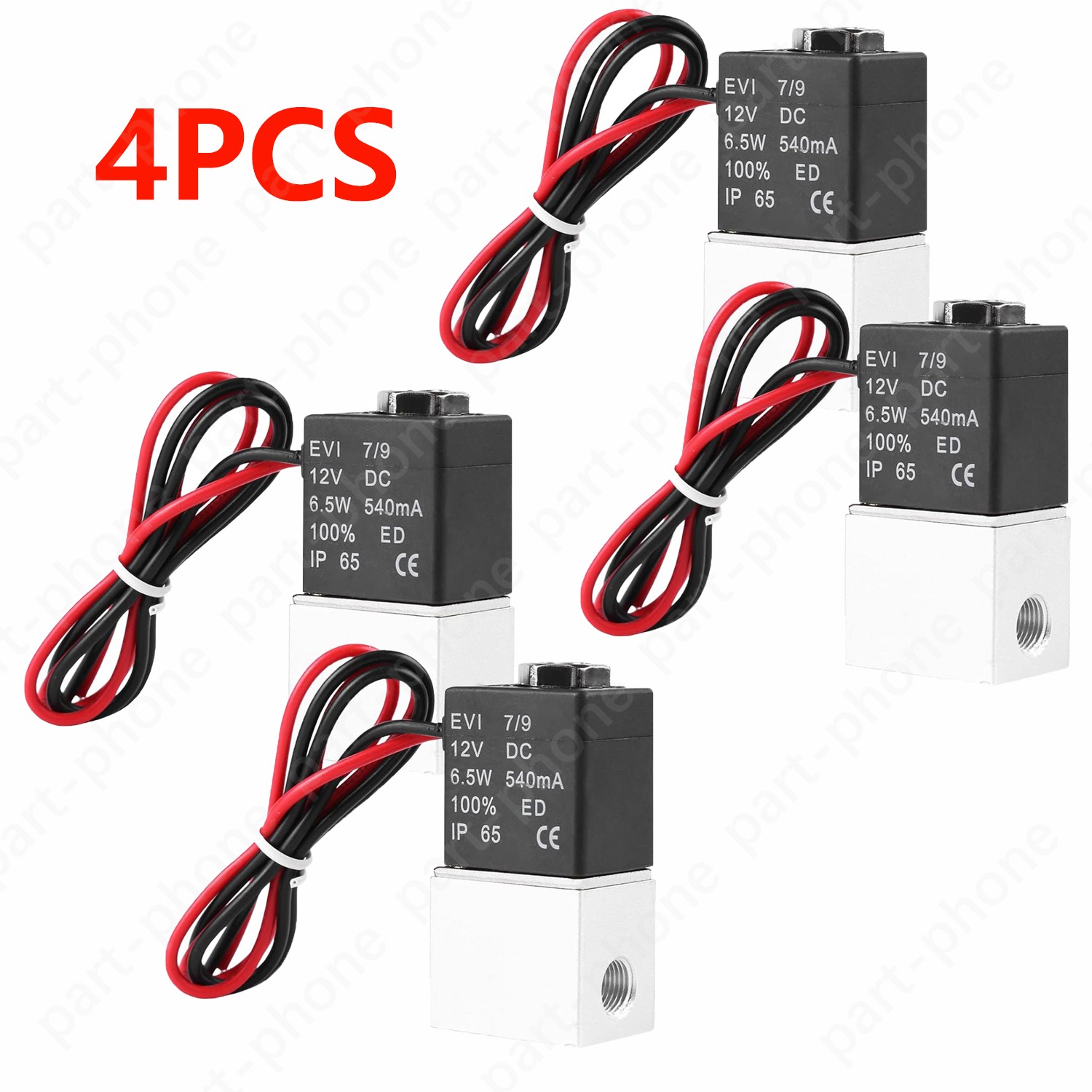 4PCS 1/8″ Fast Response Electric Air Water Solenoid Valve Normally Closed DC 12V