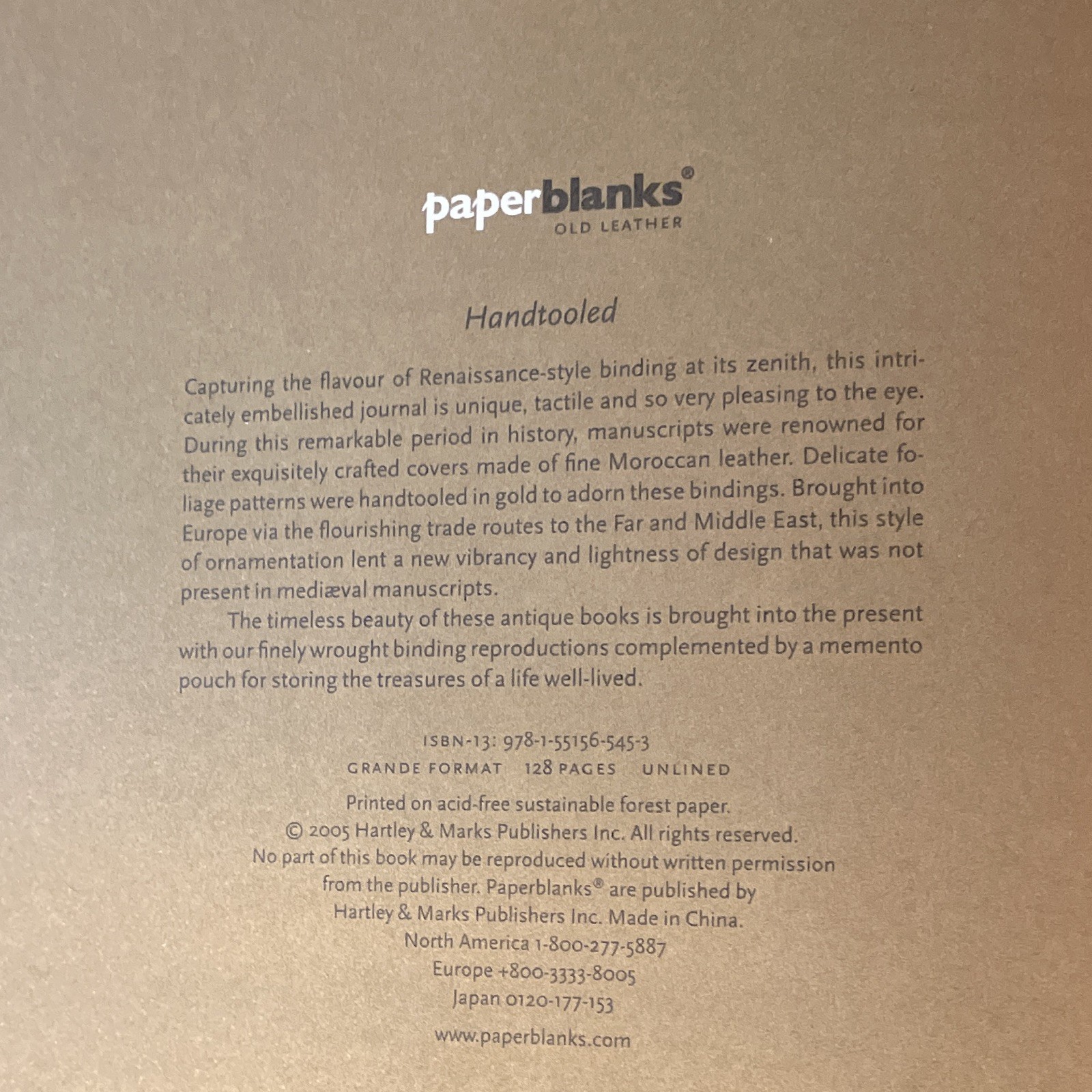 Paperblanks Old Leather Handtooled Blank Journal/Diary, Unlined