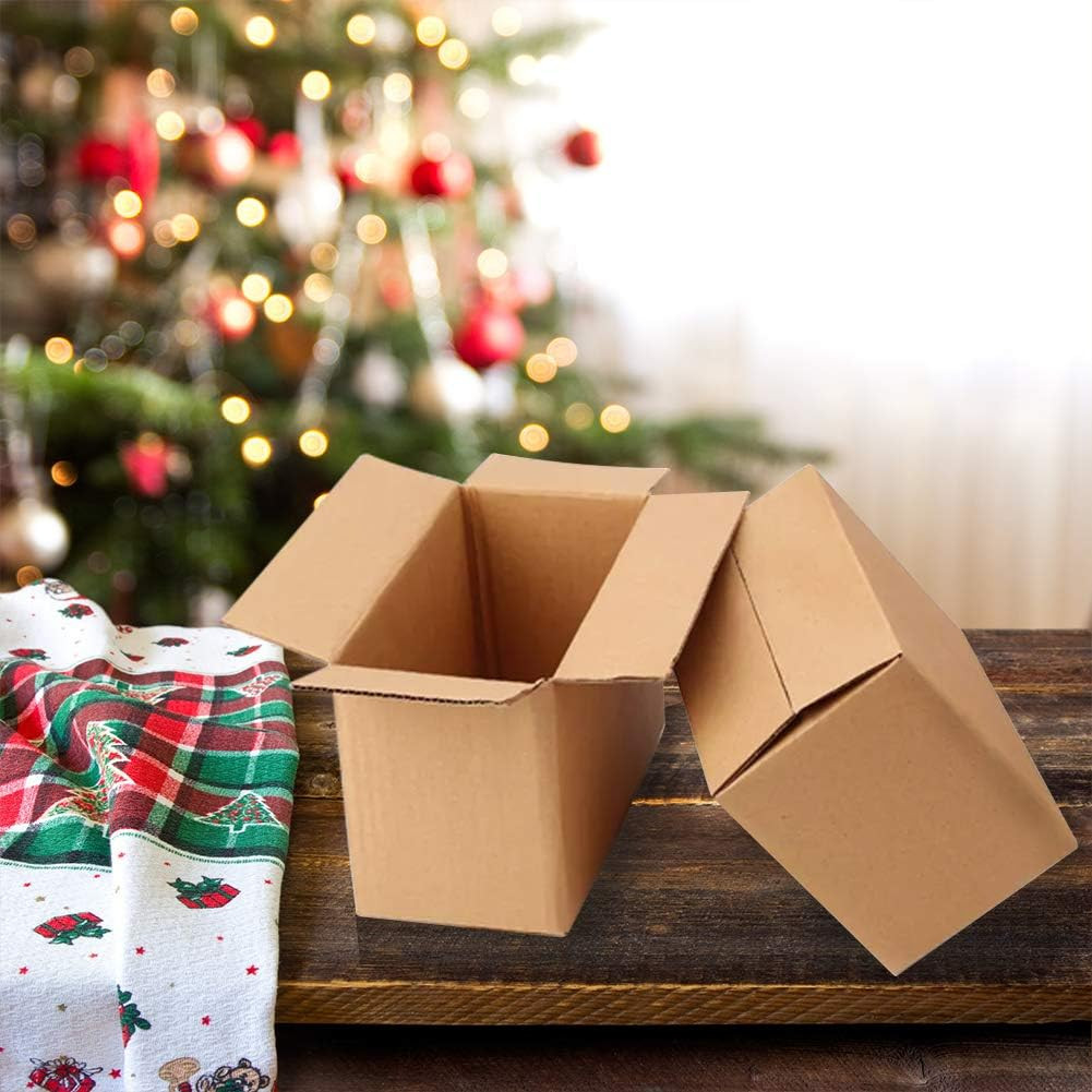 Shipping Boxes Mailers 8X6X4 Inches Corrugated Cardboard Small Packing Kraft Mov