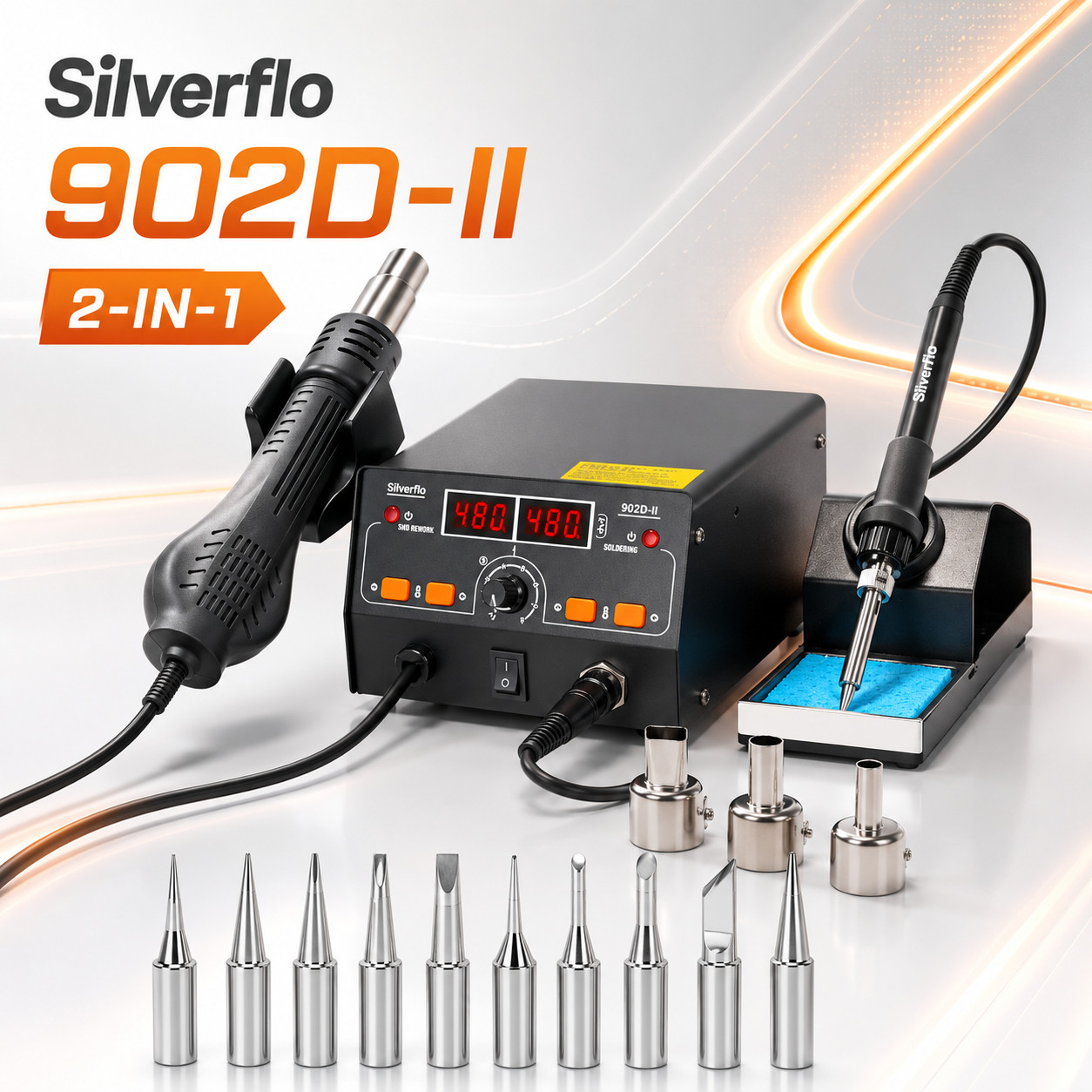 852D+ Digital 2in1 Soldering station Hot Air Rework Station Diaphragm Pump Kit