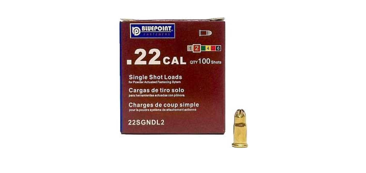 BLUEPOINT .22 Cal Brown Neck down Single Shot Powder Load for Powder Actuated Fa