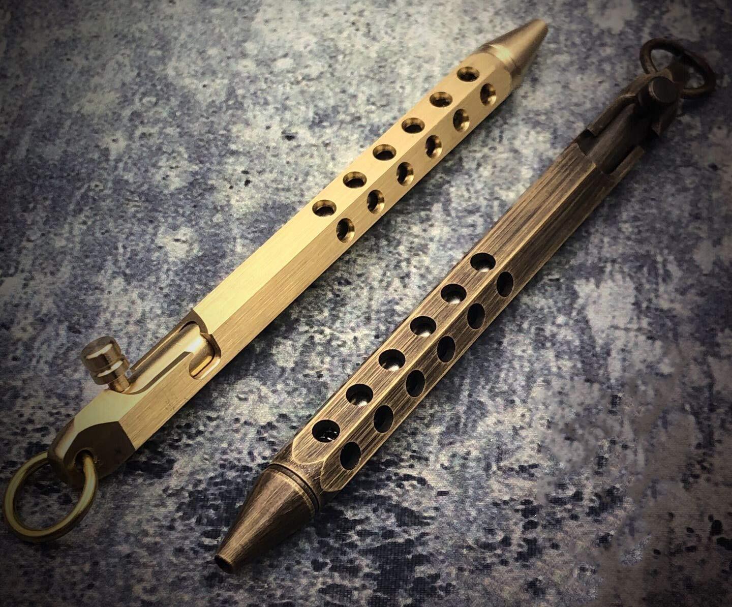 Six-Edge Solid Brass Bolt Action Pen Pocket-Sized for Everyday Use