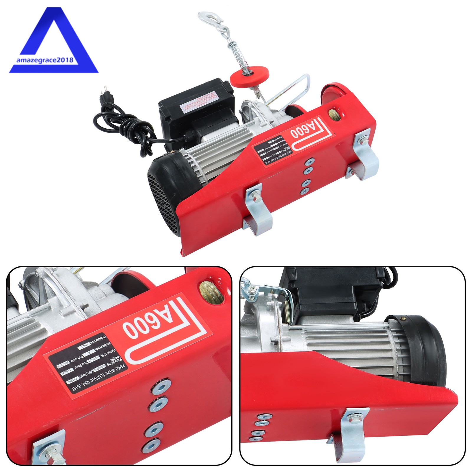 1320lbs Electric Hoist & Wireless Remote Control,110V 40ft/20ft Lifting Height