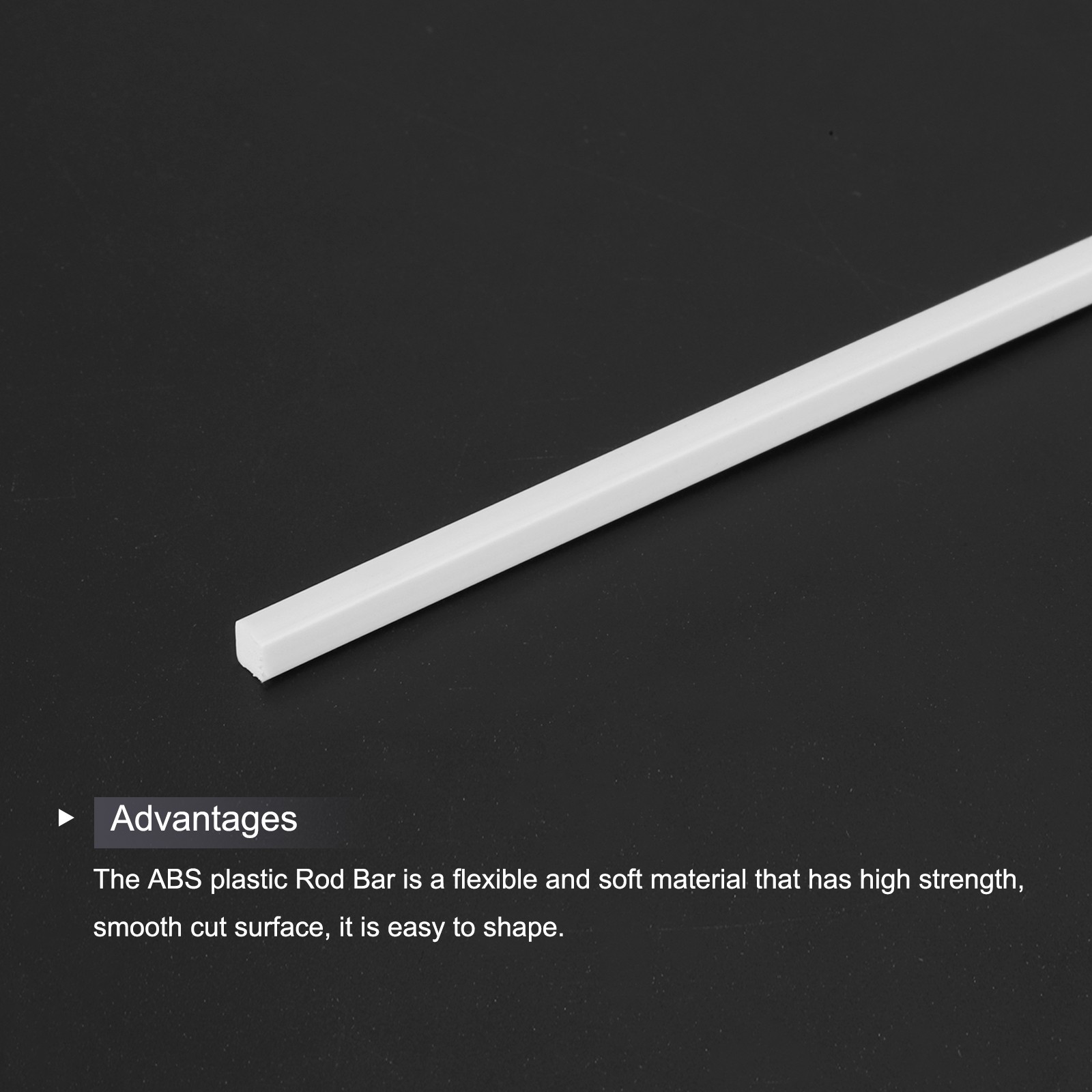 10Pcs ABS Plastic Rod Square Solid Bar 3/16″ x 10″ White Smooth Plastic Tube Rod
