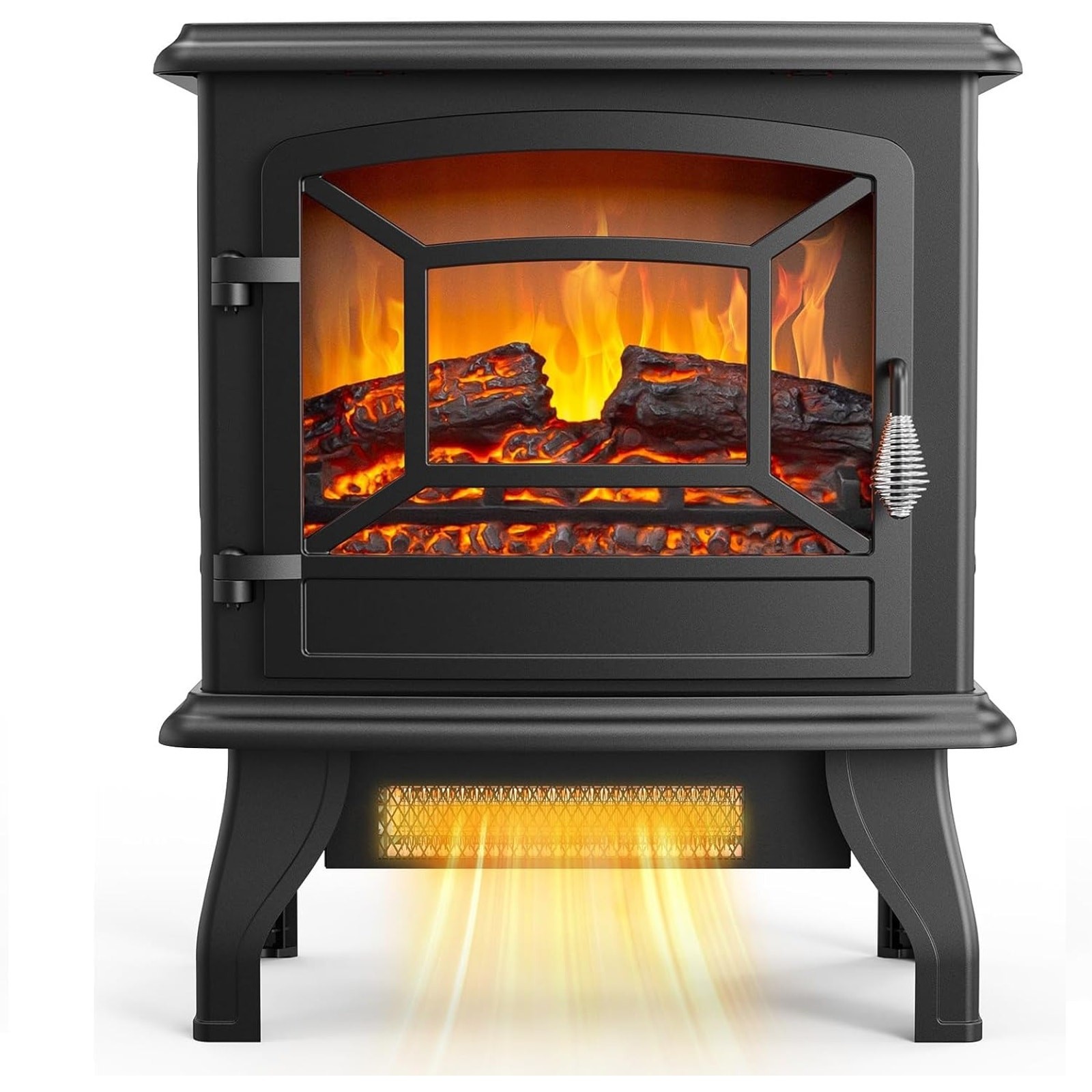 ROVSUN 20″ 1400W 120V Electric Fireplace Stove; Temp Adjustable Heater
