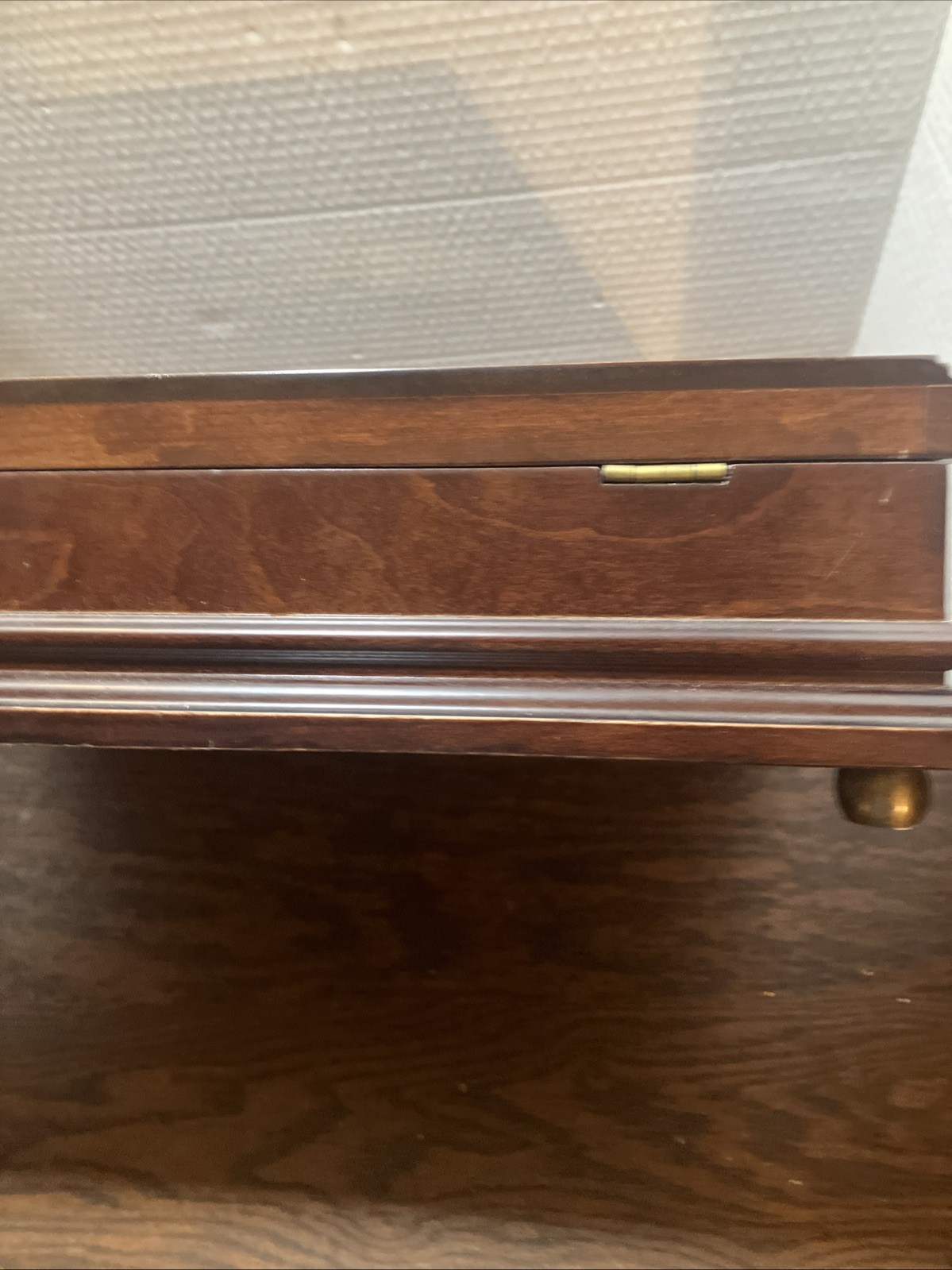 Vintage Bombay Company Mahogany Wood Letter Box Desk Organizer with Key