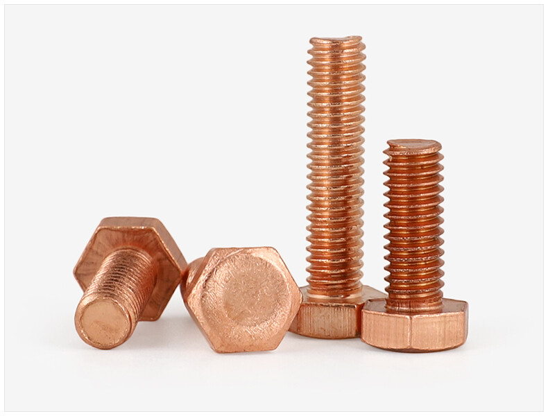99.9% Pure Copper Allen Screws Hex Head Bolts DIN933 M3 M4 M5 M6 M8 M10 M12 M16