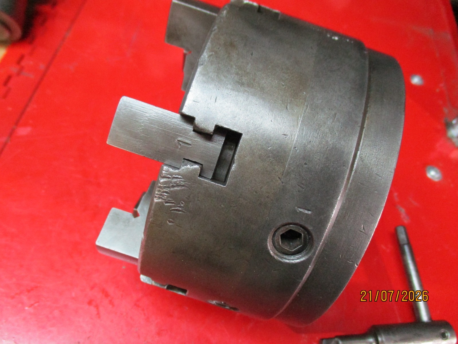 Buck 5″ 6 Jaw Adjust-Tru Lathe Chuck 1-1/2 X 8 tpi Thread