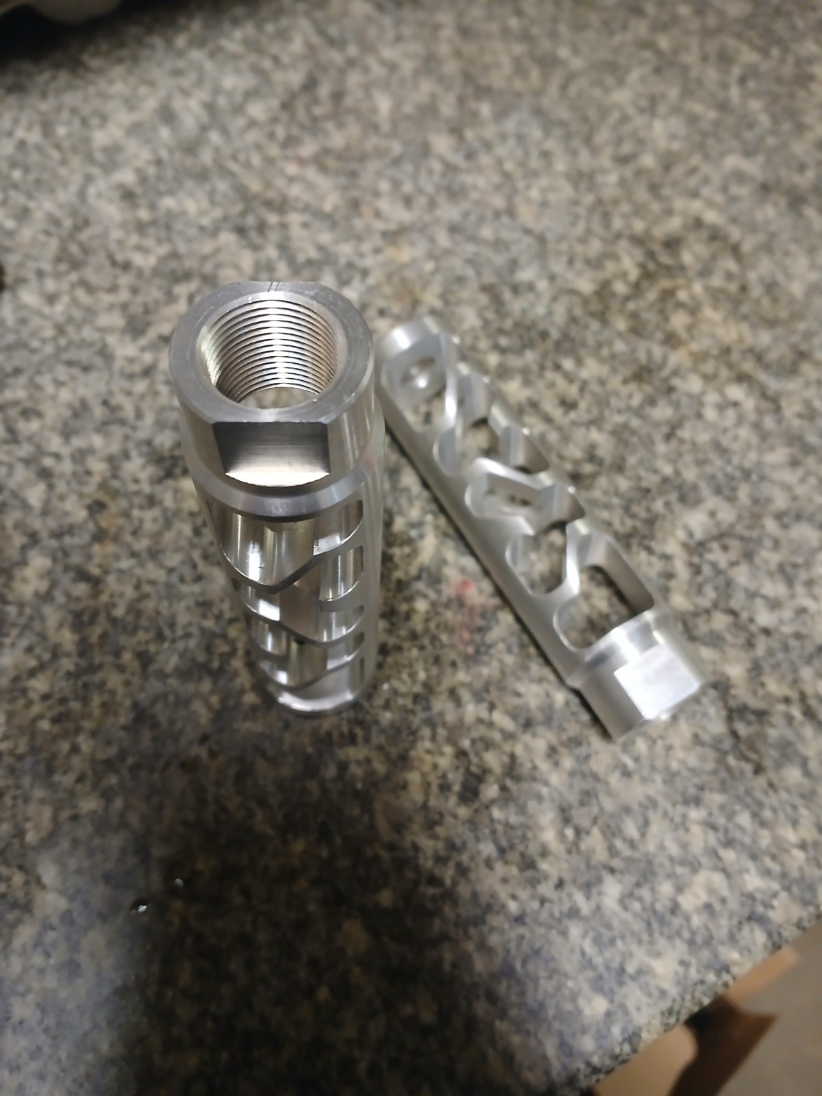 Lot Of 2 Aluminum 5/8-24 Thread Decorative Muzzle End Custom Piece