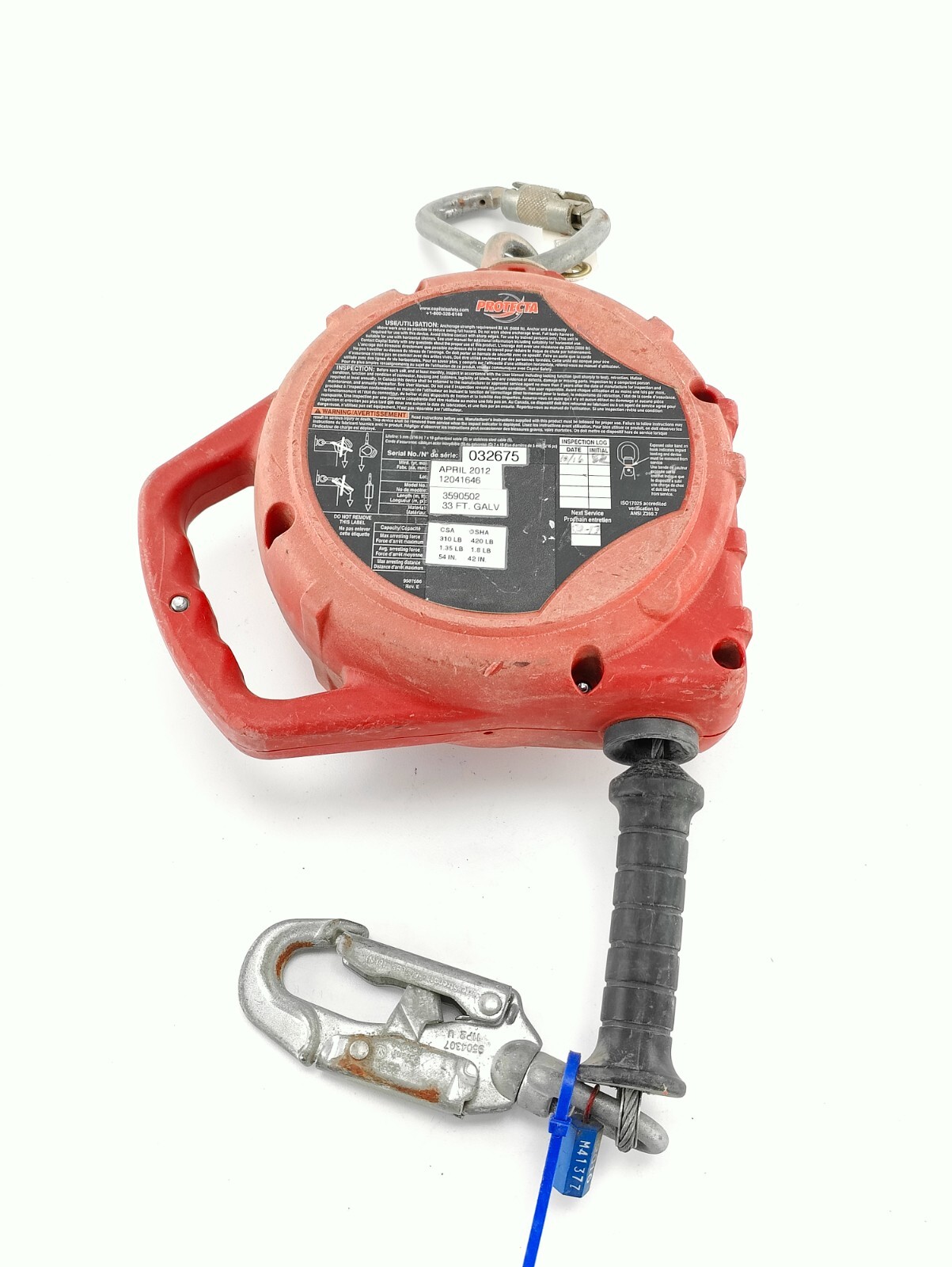 3M PROTECTA Rebel Self Retracting Lifeline, 3590502, 33 ft (10 m) GALV cable