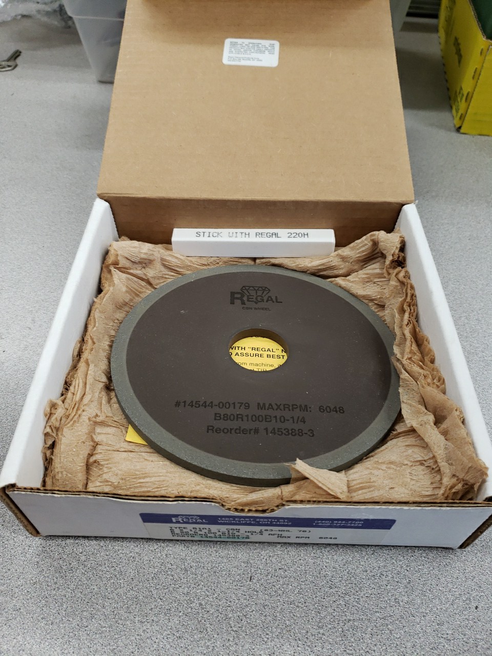 Regal CBN Grinding Wheel 6in x 1/4in x 1-1/4in Bore 80 Grit Fine 14544-00179