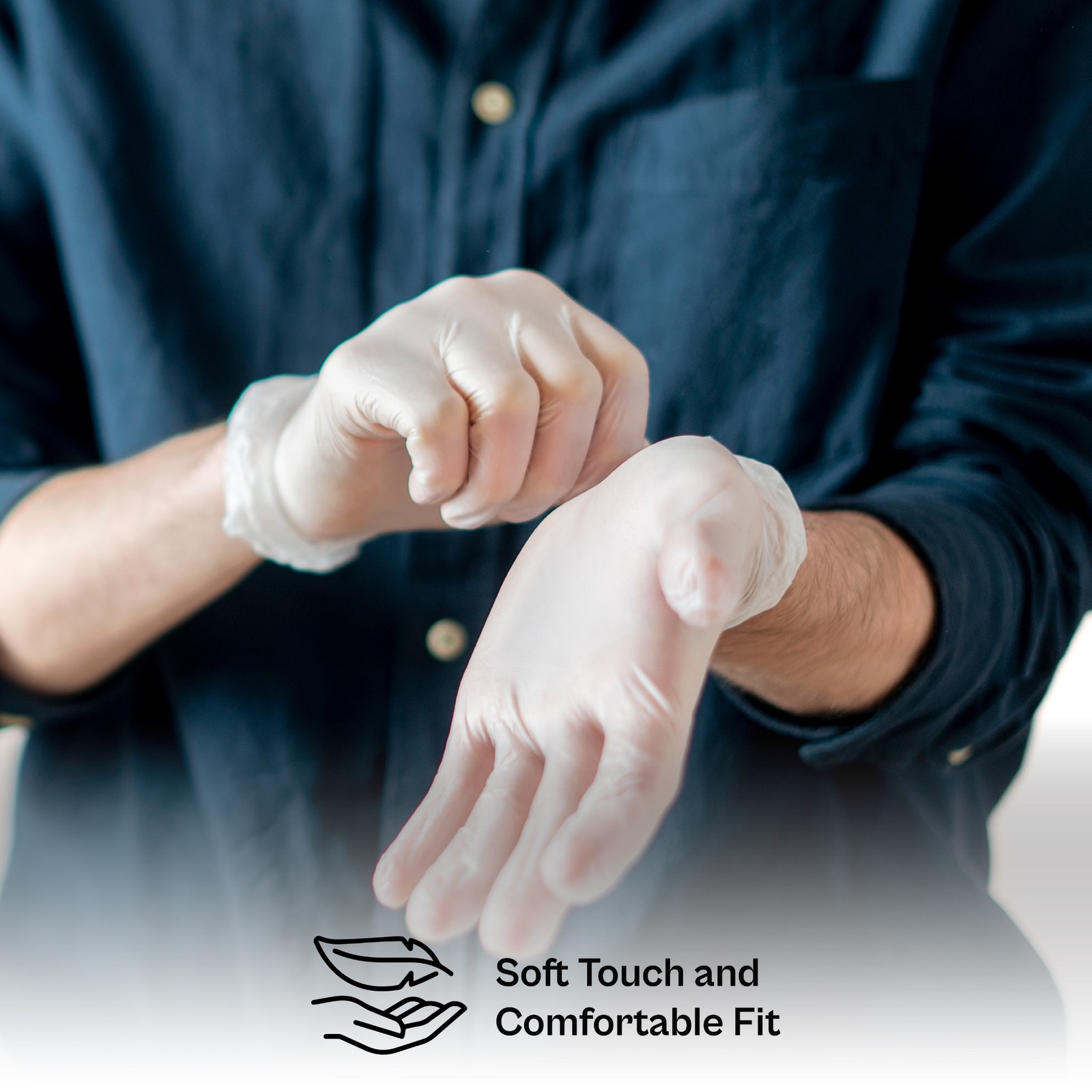 Latex & Powder Free Disposable Non Exam Vinyl Gloves 3 Mil Medium Clear 1000 Pcs