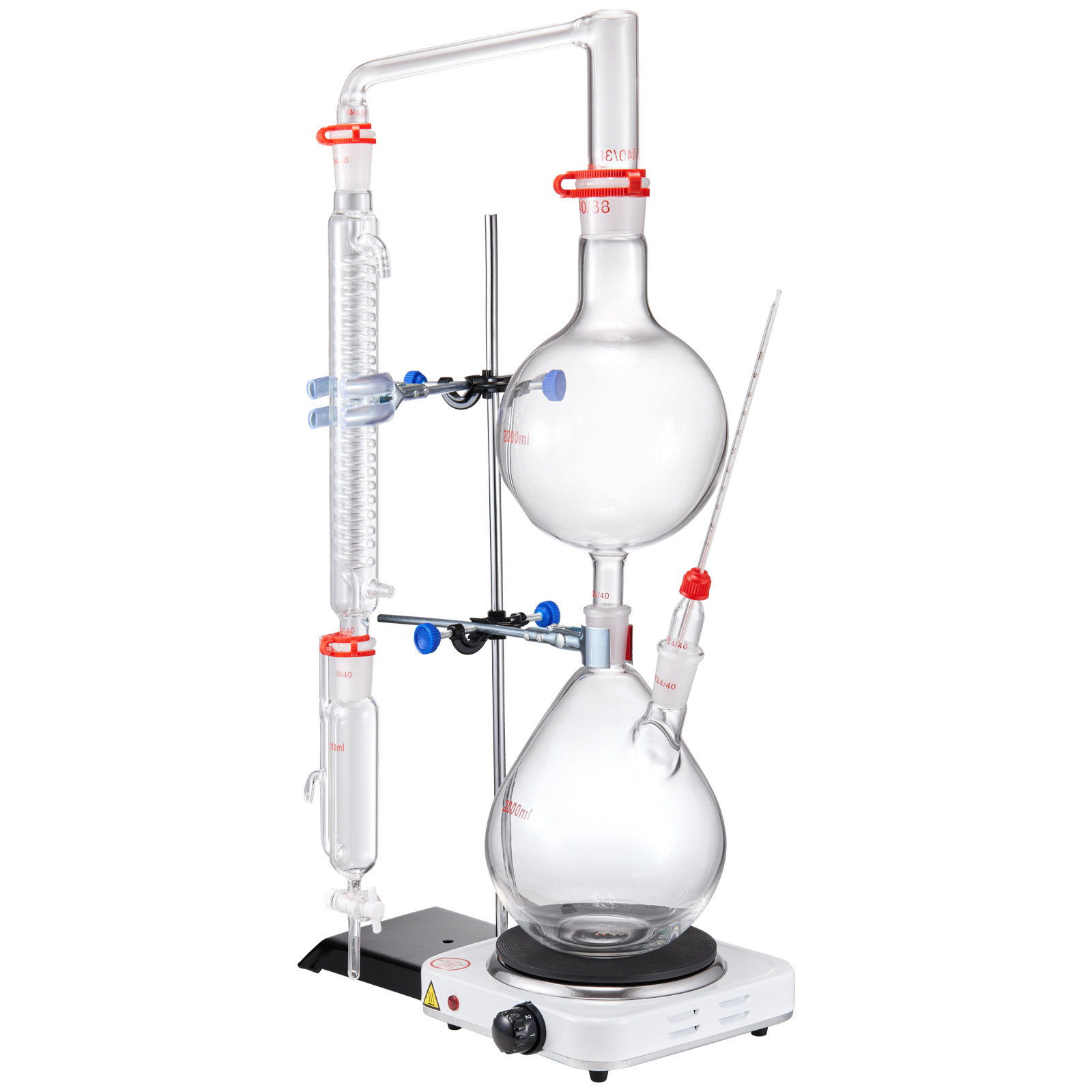VEVOR Essential Oil Distillation Kit 2000ml Distillation Apparatus 28 pcs Set