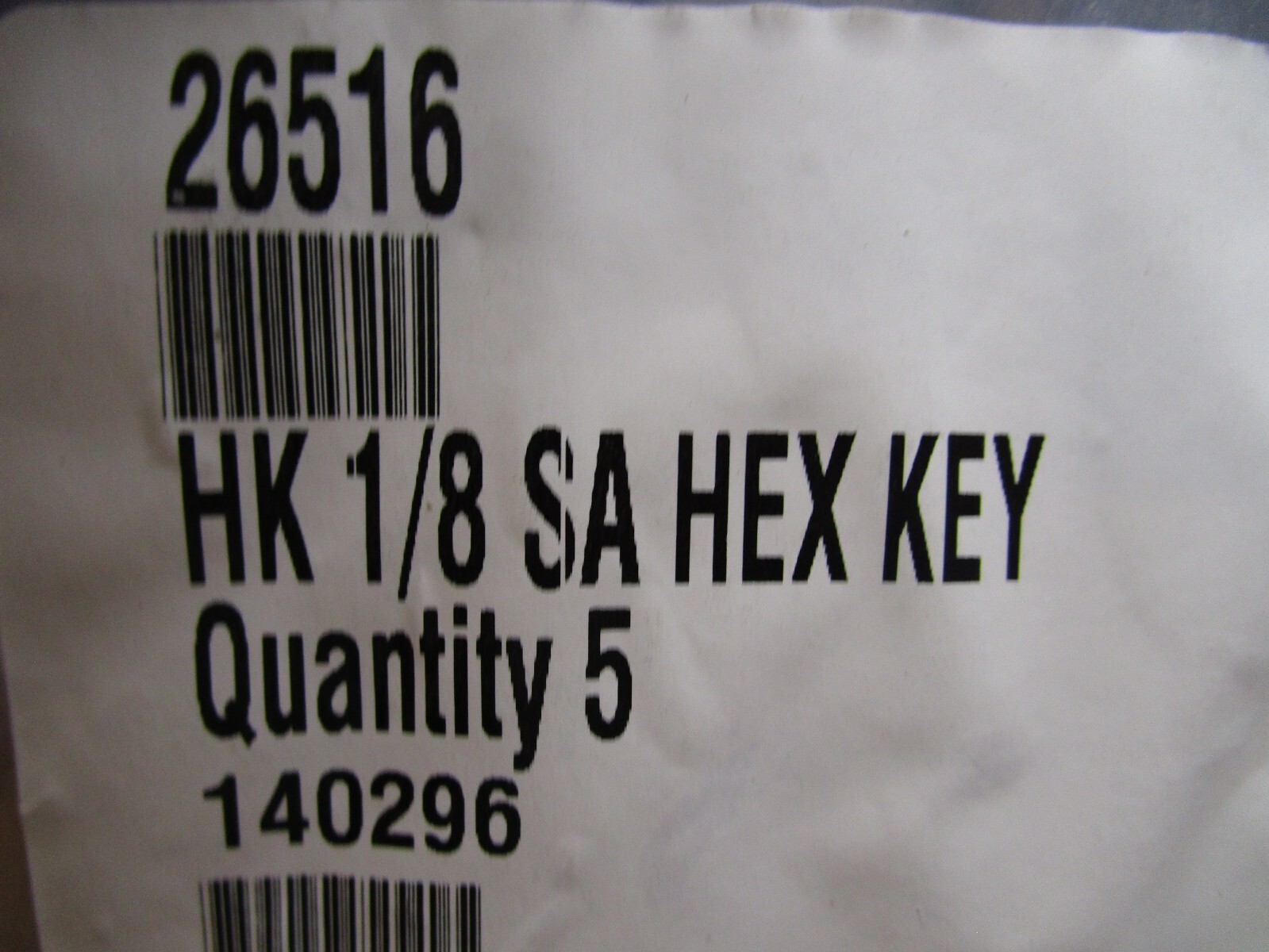 1/8″ Hex Drive ORMADUS® Short Arm Standard L Hex Key QTY 5