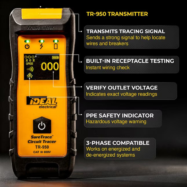 IDEAL SureTrace OLED Circuit Tracer Specialty Meter 600A 0-600V AC Volt Tester