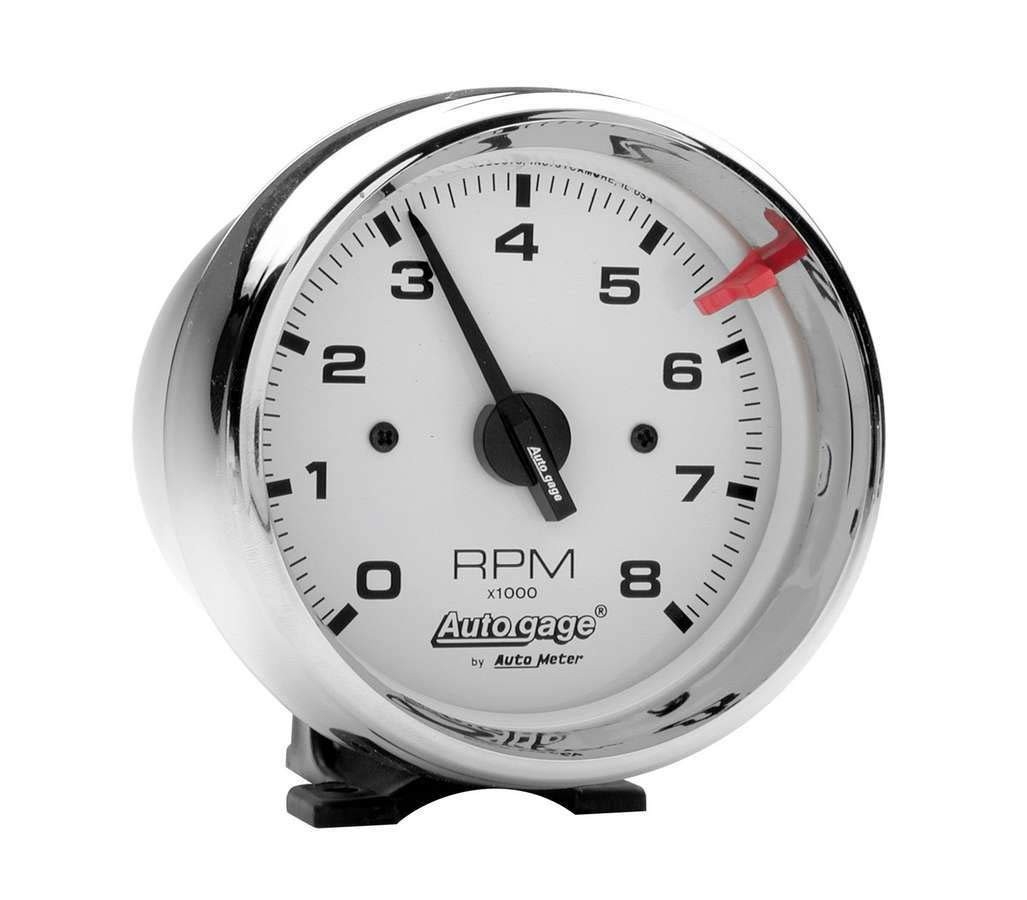 2304 Autogage White Face Tachometer,3.750 in.