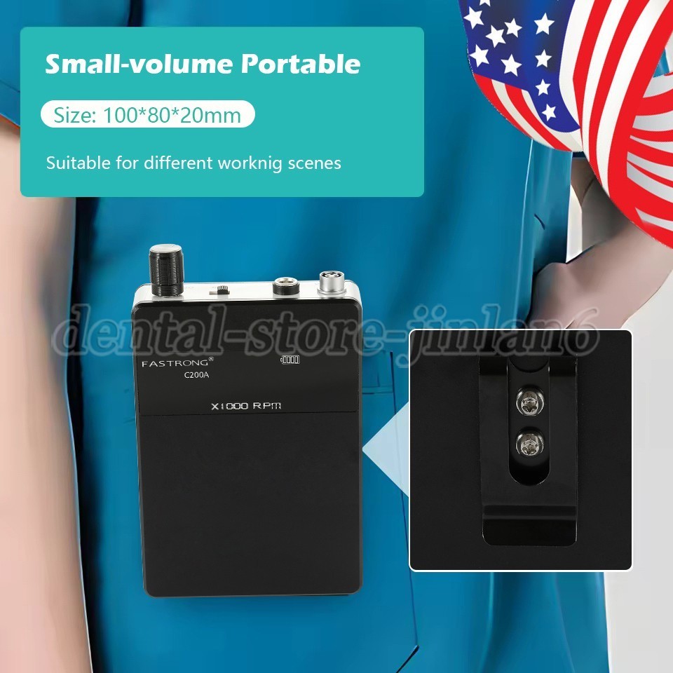 Portable Dental Lab Brushless Micromotor E-Type Grinding Polishing Machine BLACK