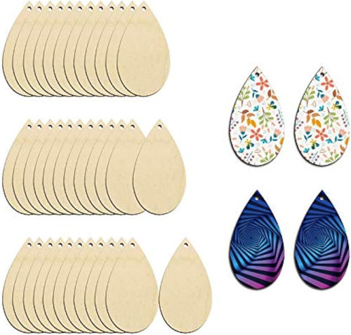Wood Earring Blanks for Women Unfinished Little Teardrop Earrings for…