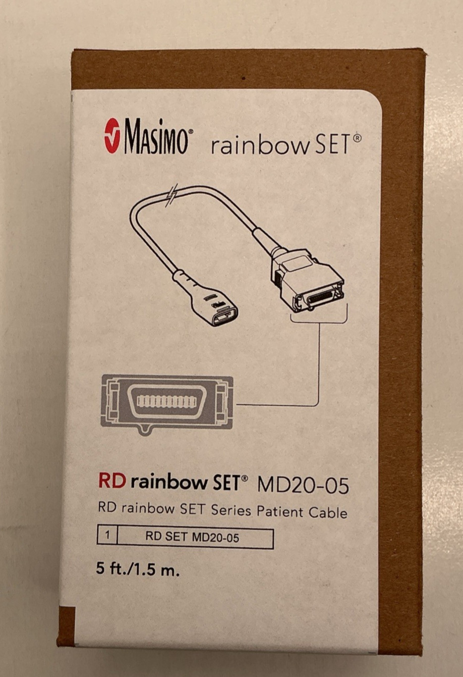 Masimo 4072 Rainbow SET Series Patient Cable MD20-05, 5ft (New,1Pc)