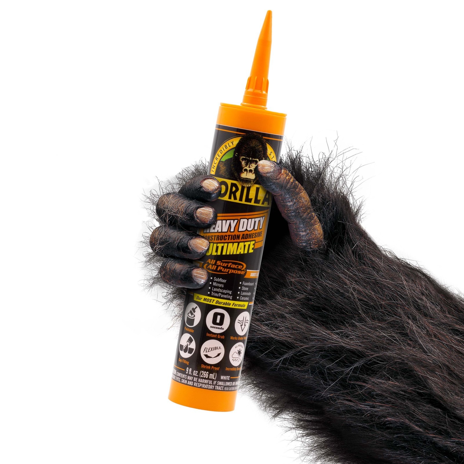 (3 Pack) Gorilla Ultimate Construction Adhesive Heavy Duty Waterproof Glue, 9 oz