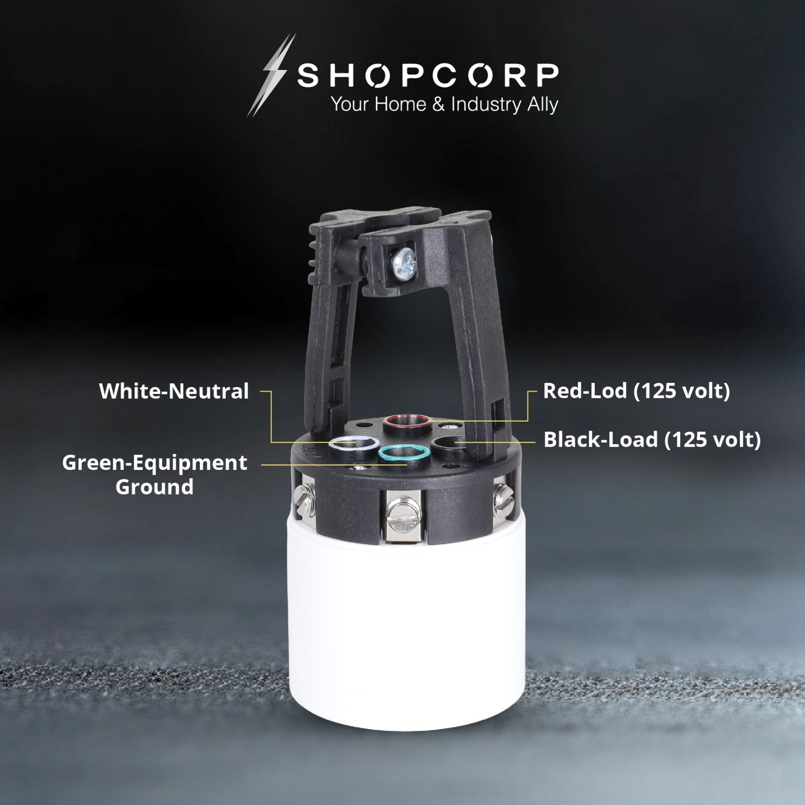 Shopcorp 50A Twist Lock RV Plug CS6365 125/250V 3 Pole 4 Wire 12500W