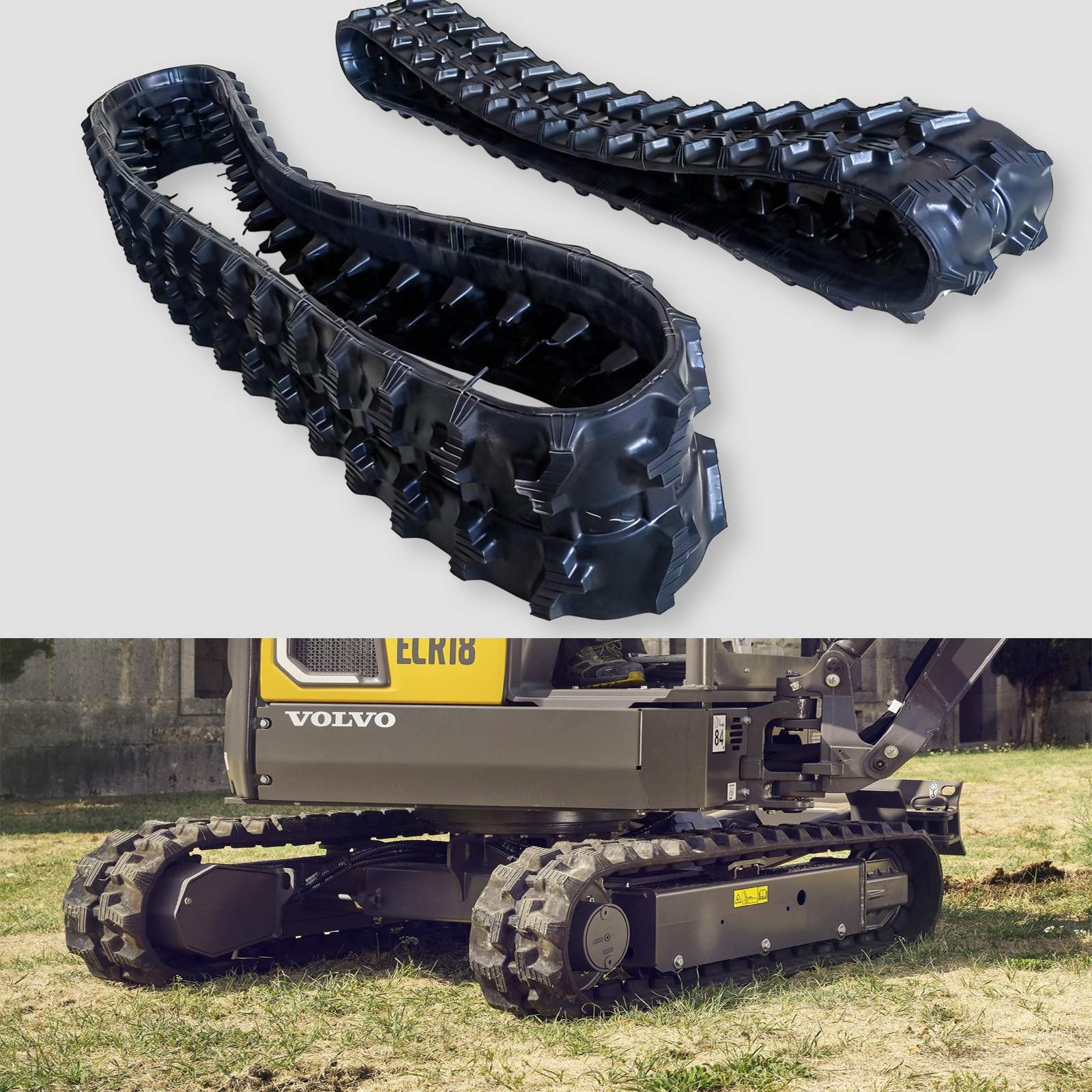 180*72*37 Size Two Pcs Rubber Track for Mini Mini Excavator