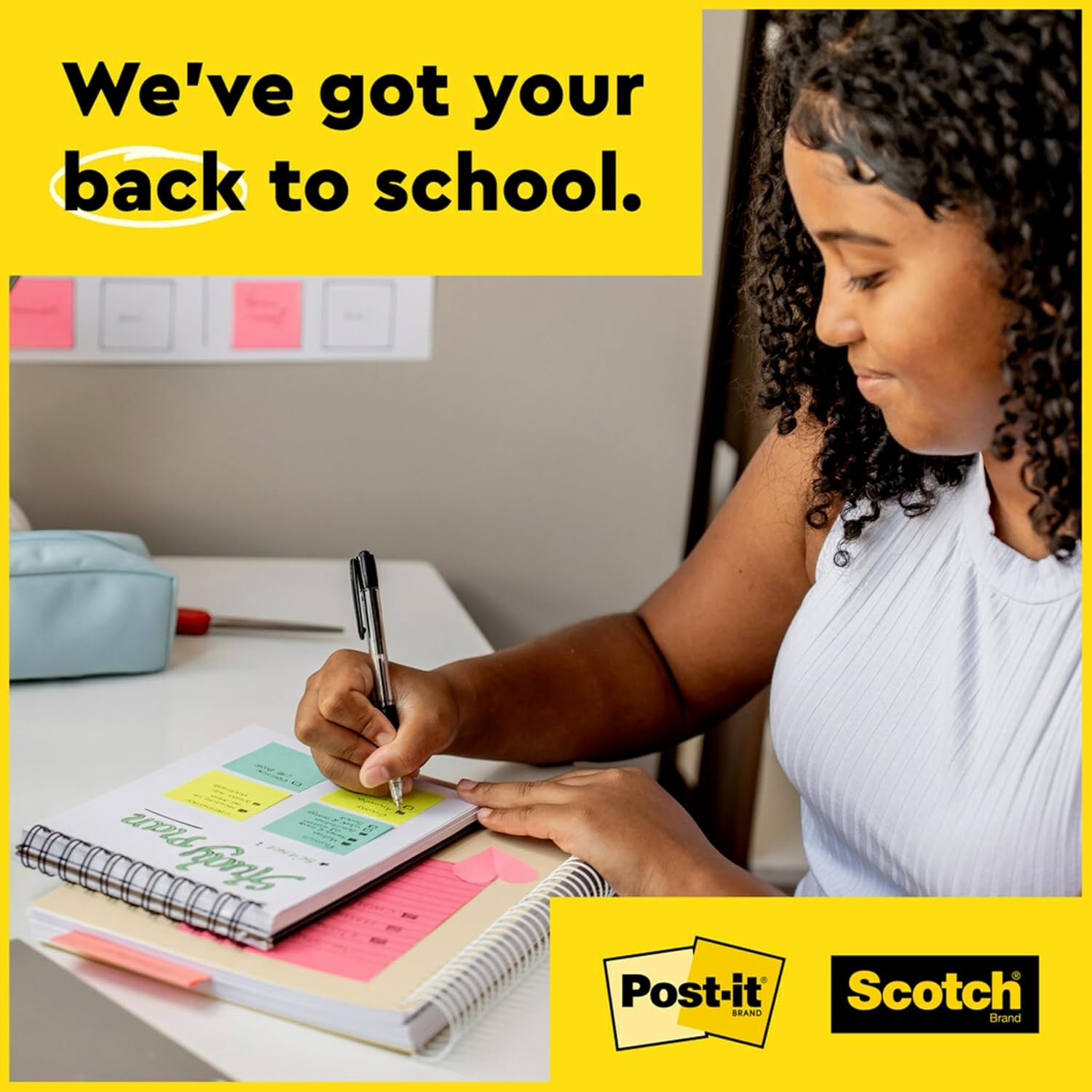 Post-it Super Sticky Notes, 3 Sticky Note Pads, 3 x 3 in., School Supplies for S