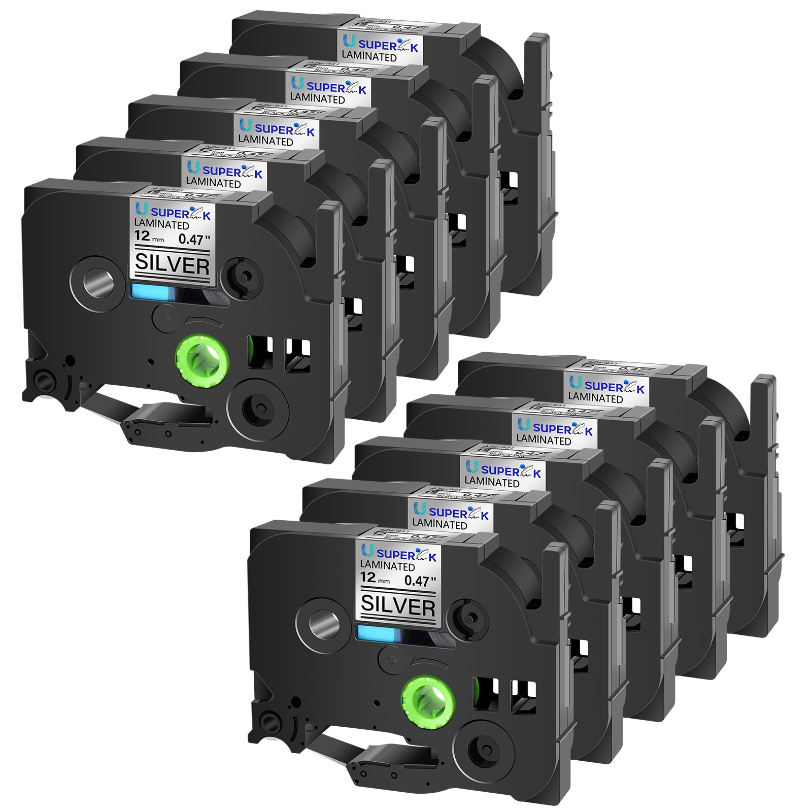20x Compatible for Brother TZ Tze931 0.47» Black on Silver Laminated Label Tape