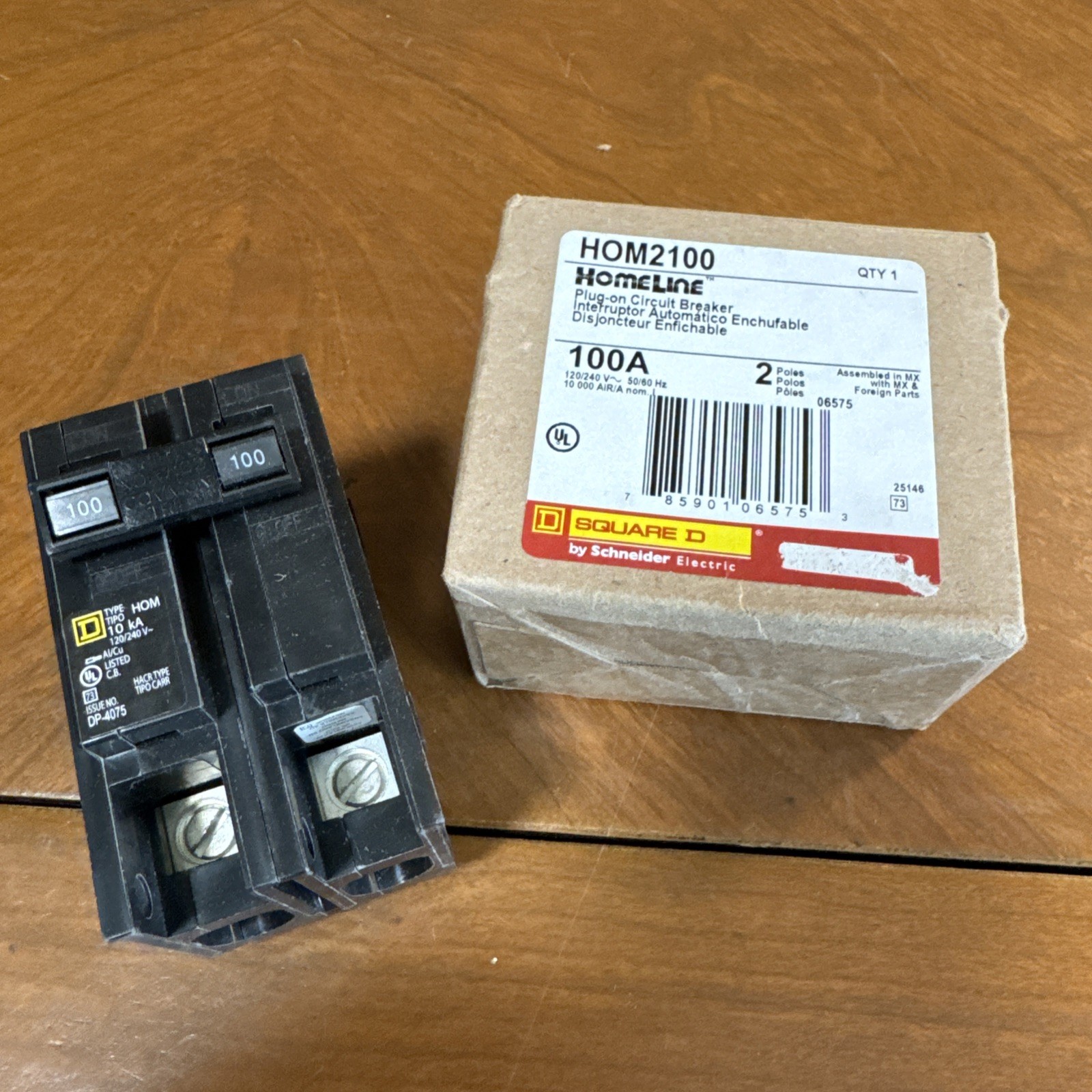 Square D HOM2100 100 Amp 2 Pole 120V Circuit Breaker