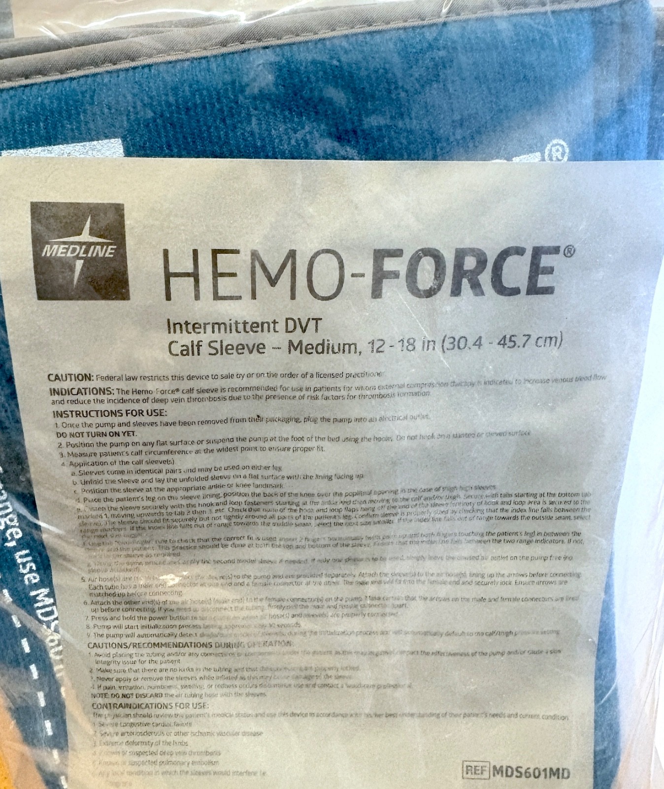Medline Hemo-Force DVT Calf Sleeve MEDIUM 12-18” MDS601MD – 1 Pair
