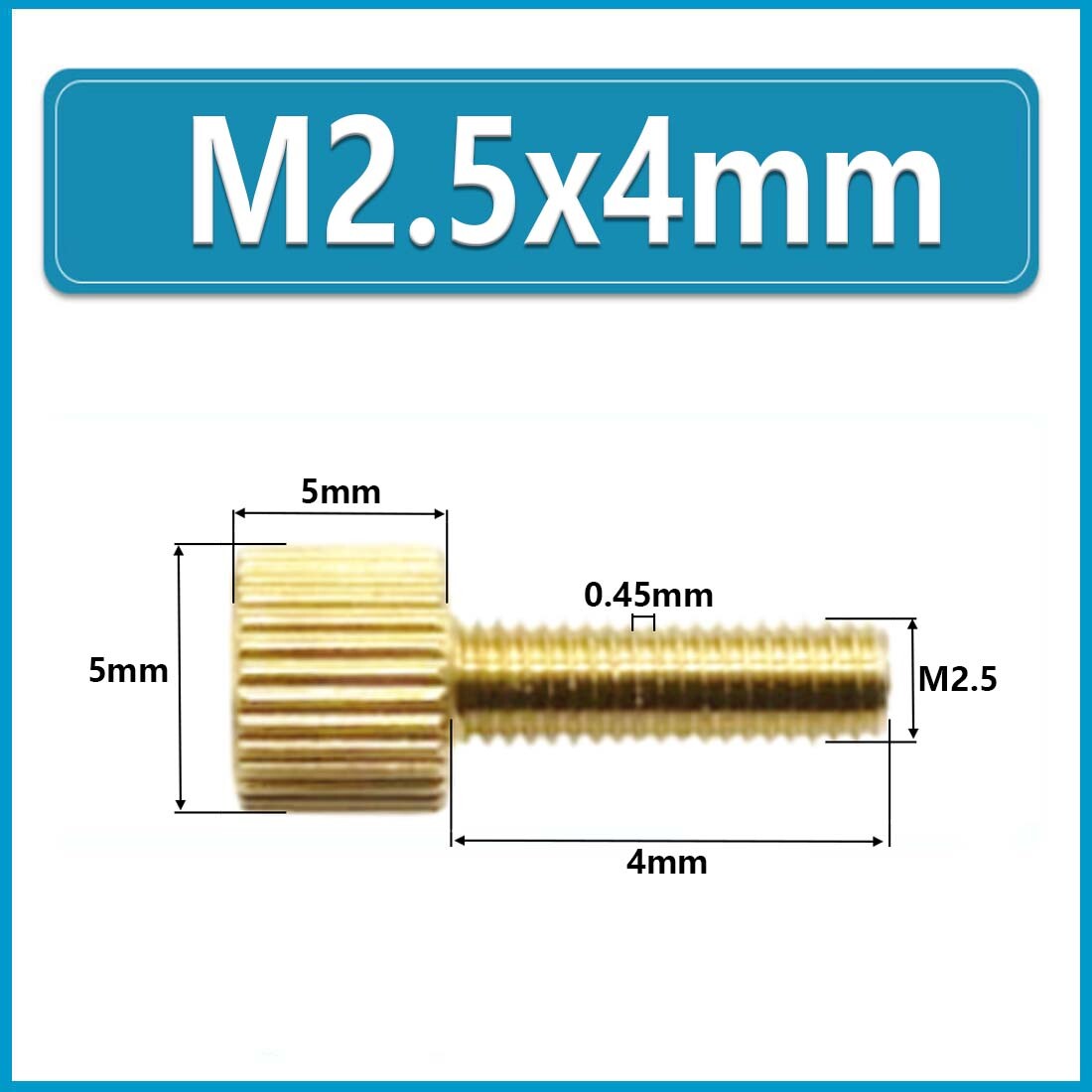 Brass Knurled Thumb Screw M2 M2.5 M3 M4 M5 M6 Small Thumb Screw Bolt 3mm to 25mm