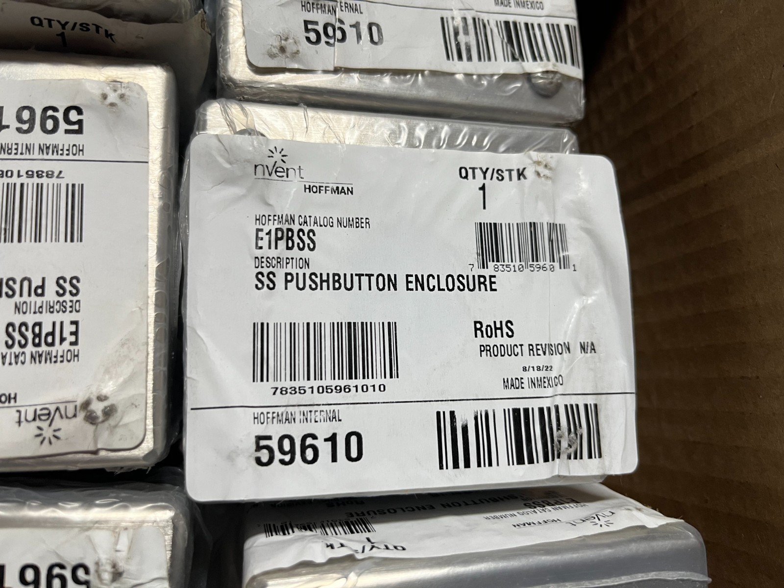 New NVENT Hoffman E1PBSS Stainless Steel Pushbutton Enclosure