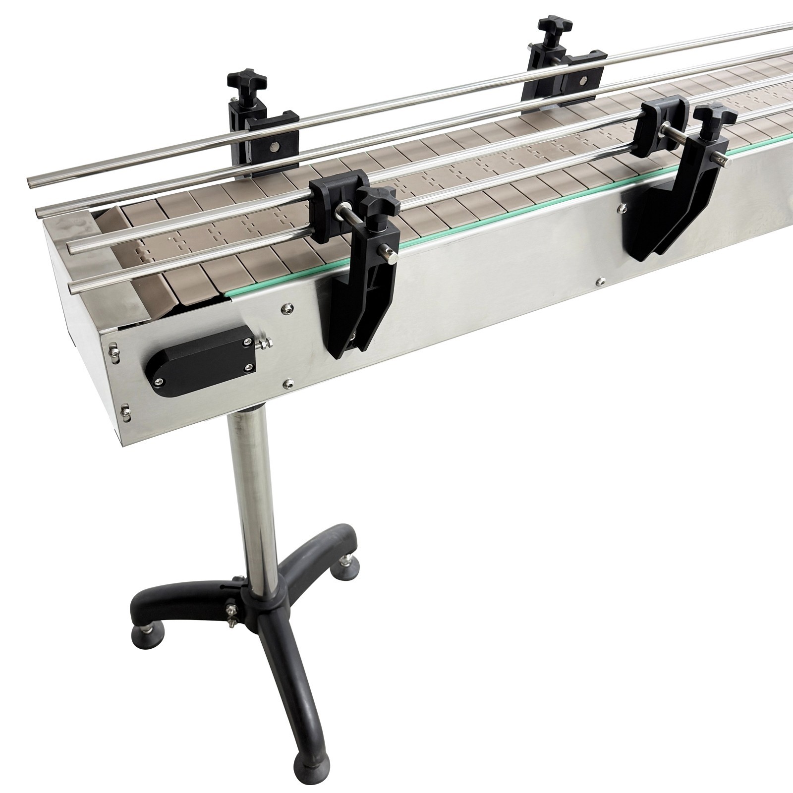 110V Small Assembly Line Conveyor Belt Bottle/Caps Transport Belt 77.95×7.75in