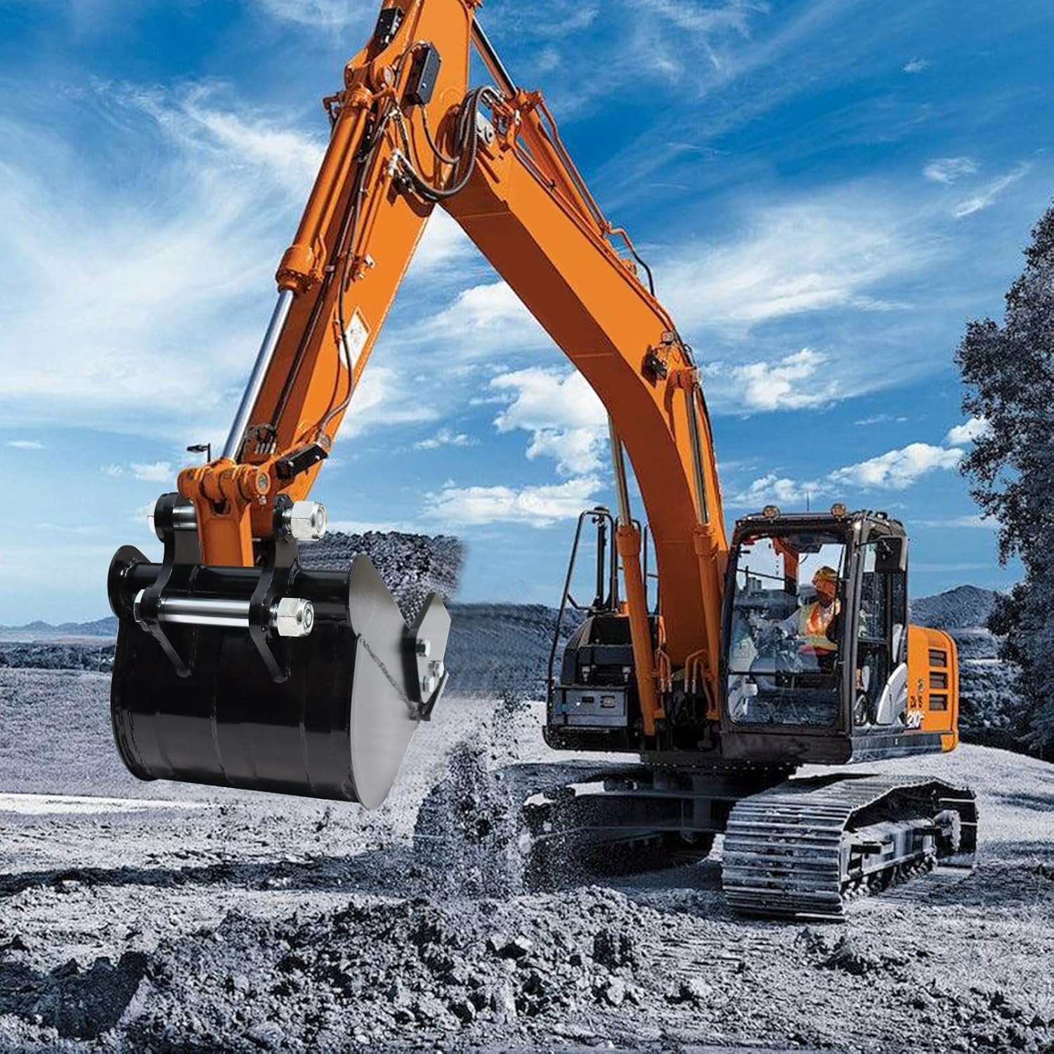 12inch/300mm Digging Bucket Attachment For Mini Excavator Trench Buckets w/Teeth