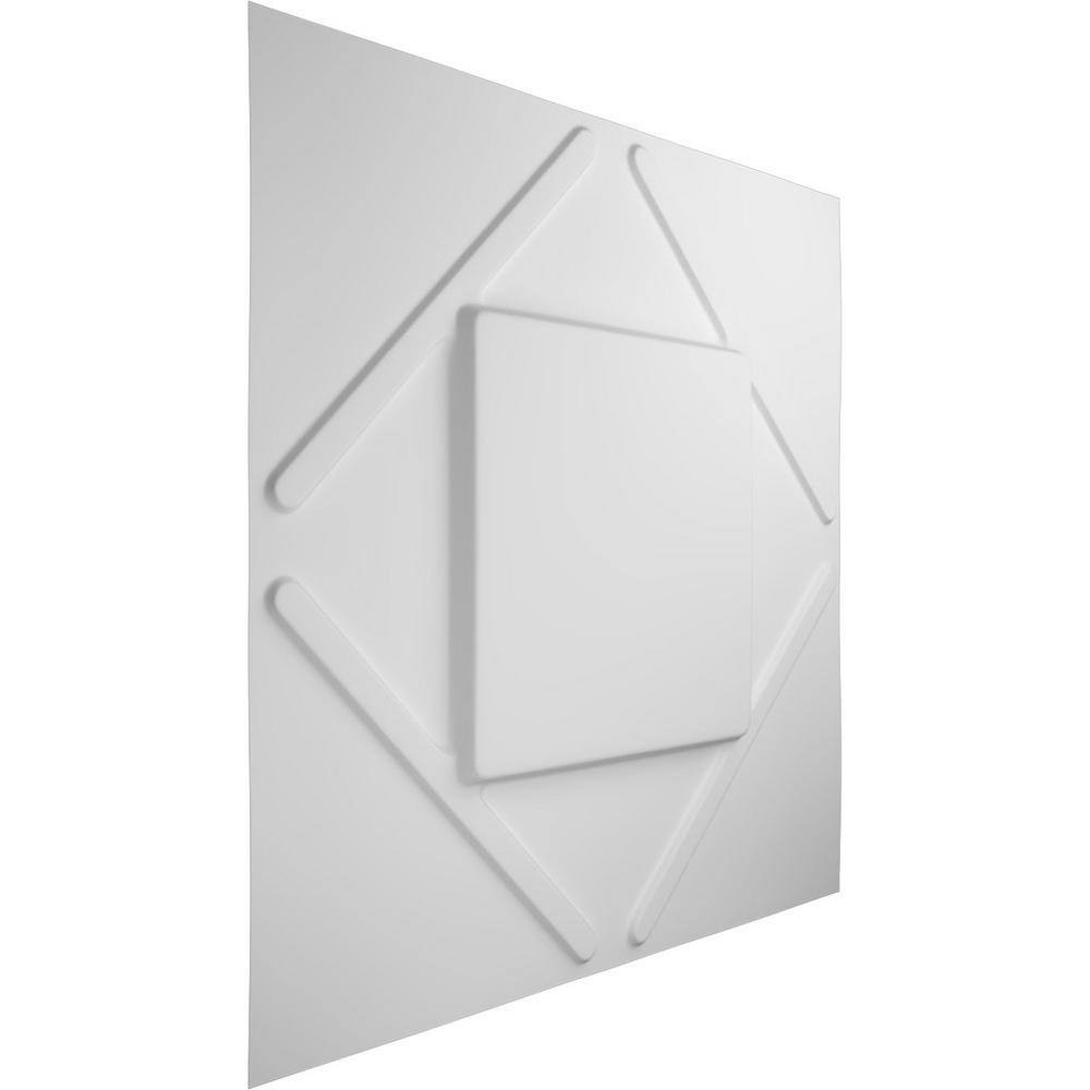 Aubrey White 5/8 In. X 1-3/5 Ft. X 1-3/5 Ft. White PVC Decorative Wall Paneling