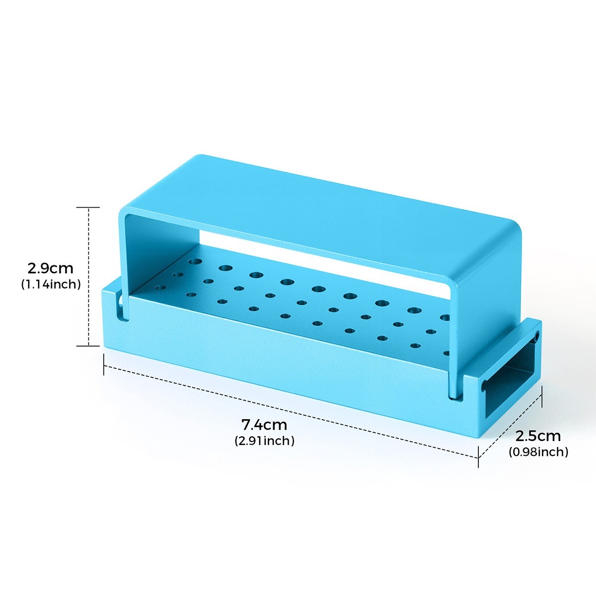30 Holes Dental Bur Burs Holder Autoclave Block Disinfection Box Aluminium USA