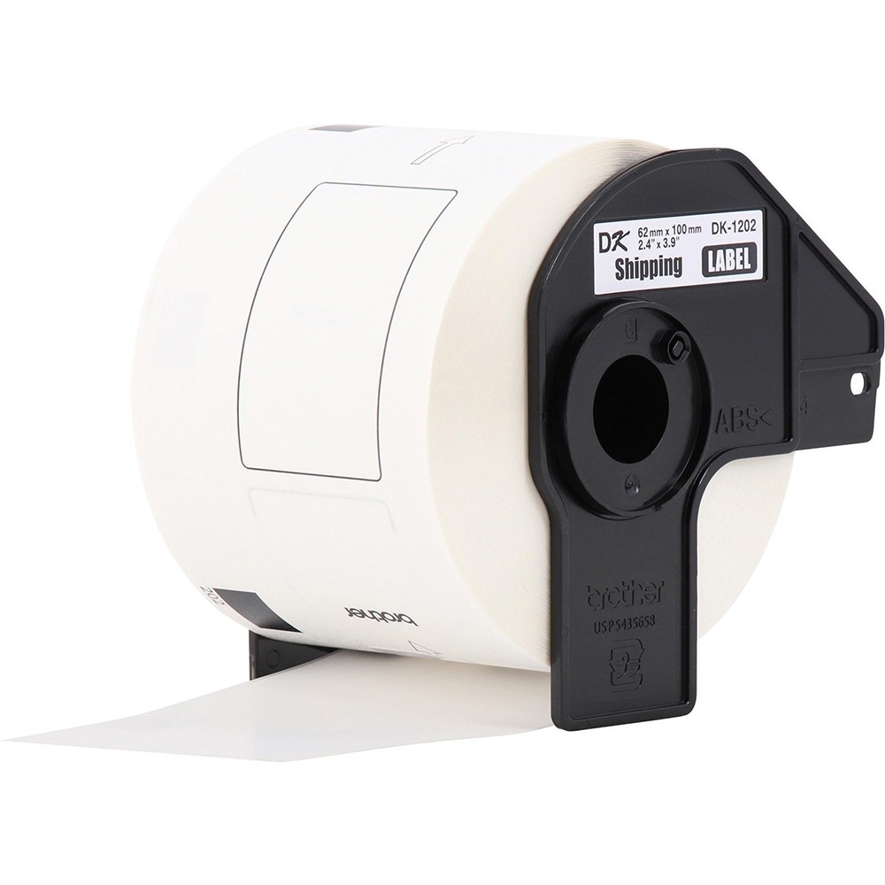 Brother DK1202 2.4 in x 3.9 in (62 mm x 100 mm) Shipping White Paper Labels (300