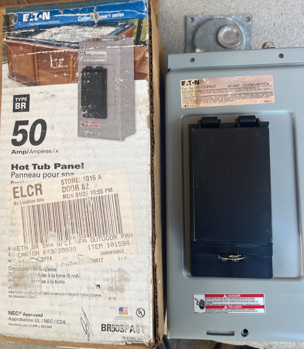 Eaton BR50SPAST, 50 Amp, 120/240V, 1 Phase, Circuit Breaker Panel (No Breaker)