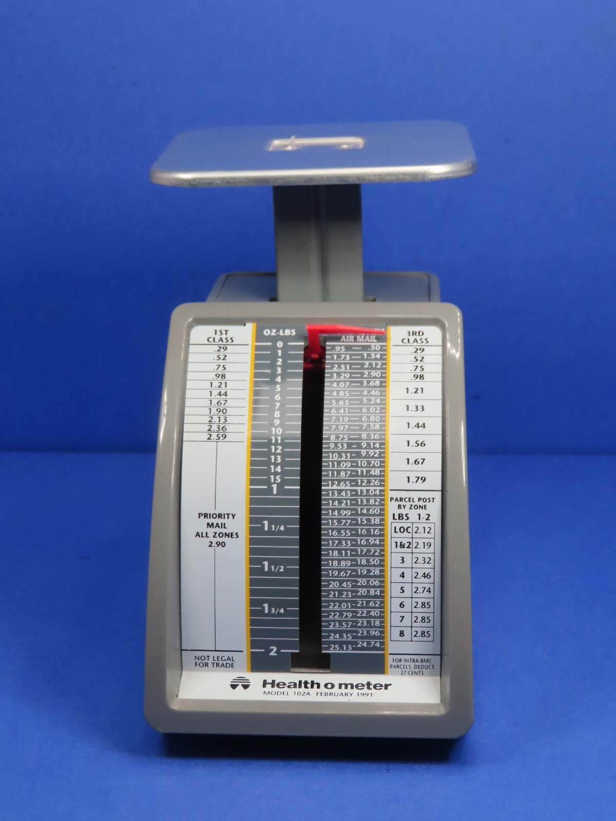 Vintage 1991 Health O Meter Model 102A Table Top Postal Scale 2 lb