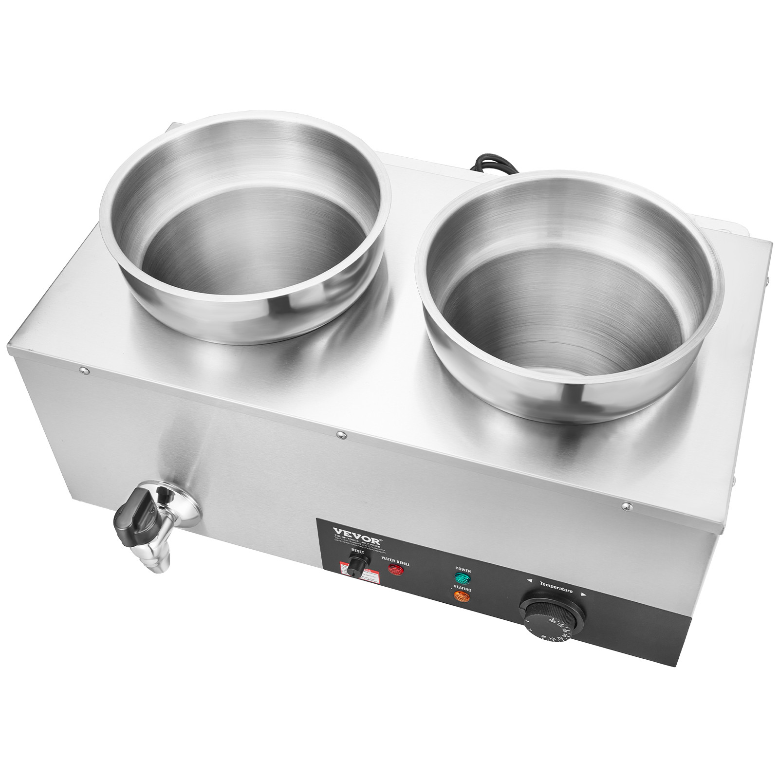 VEVOR Commercial Soup Warmer Soup Station with 2*7.4Qt Pot Soup Kettle Warmer