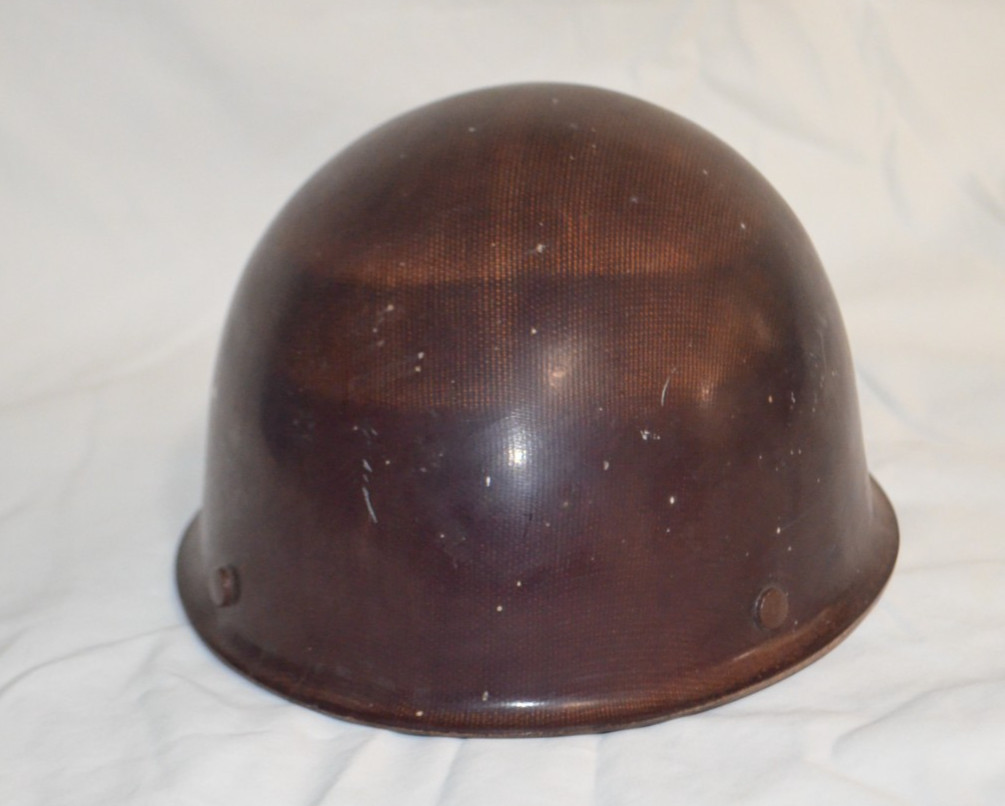 Vintage 1975 MSA Skullgard Brown Fiberglass Hard Hat Safety Helmet ANSI Class A