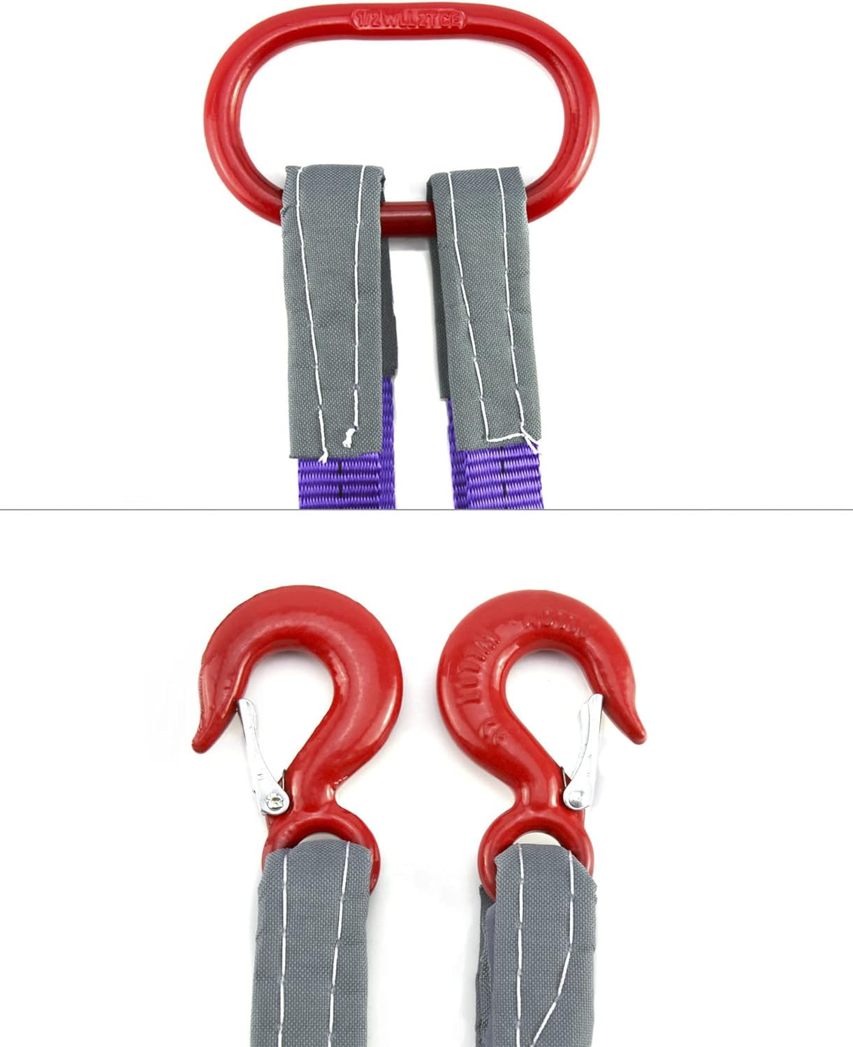Lifting Slings Straps with Hooks – 5 Feet, 4409 Pounds Capacity, 2 Pack Polyeste
