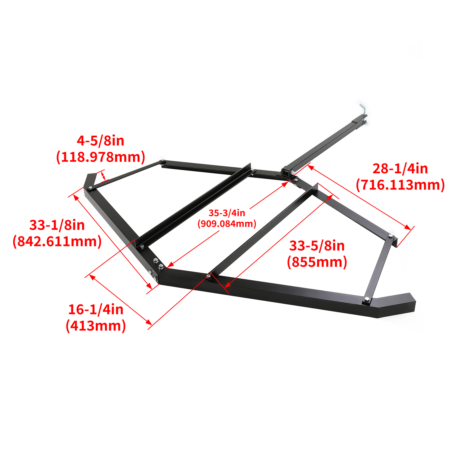 Tow Behind Drag Harrow 72″ Width For Garden Lawn Tractor Adjustable Center Bars