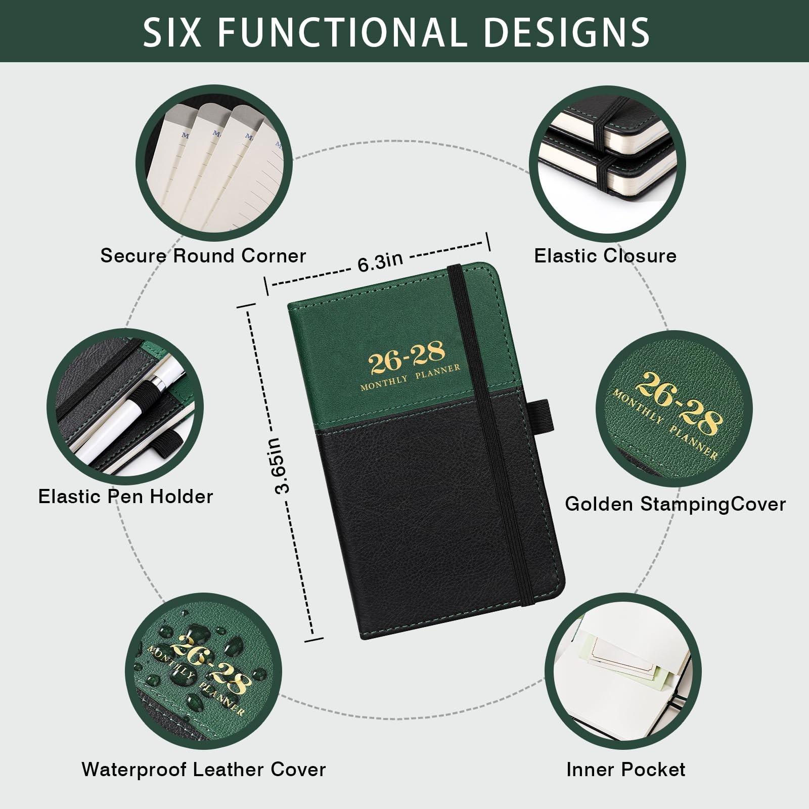 2026-2028 Pocket Calendar/Planner – 3 Year Monthly Pocket Calendar